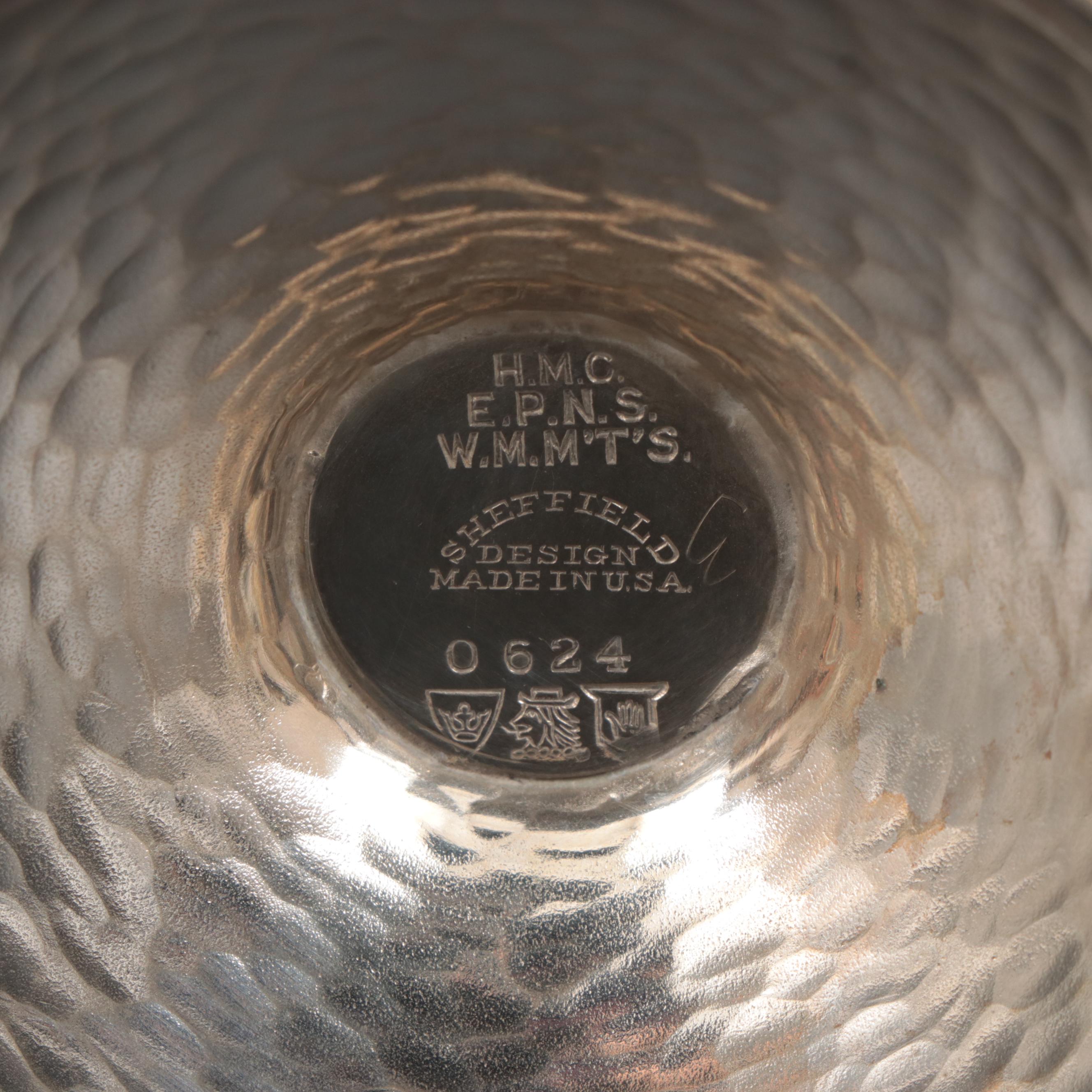 Cincinnati Homan Mfg. Co. Hammered Silver Plate Tea Set