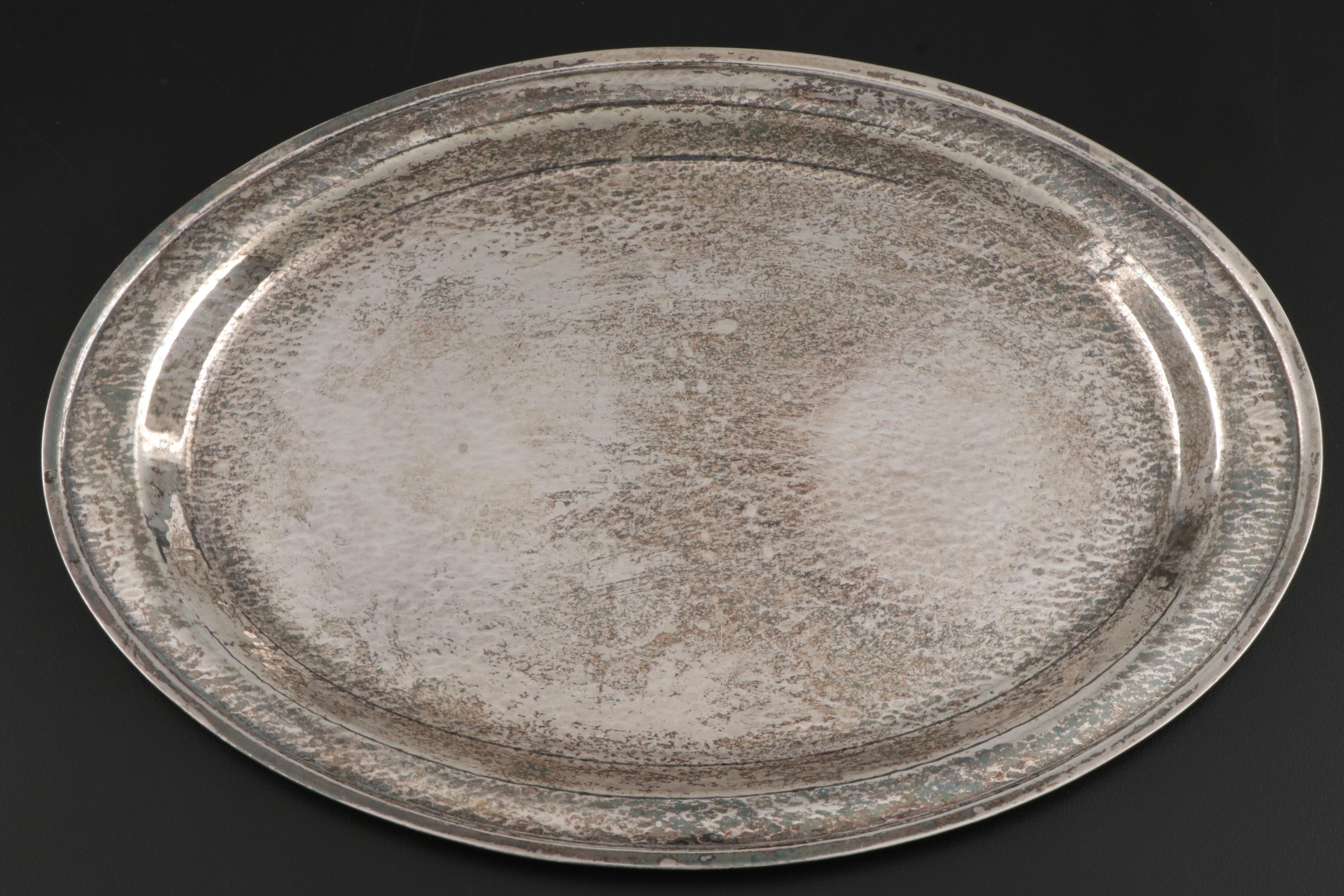 Cincinnati Homan Mfg. Co. Hammered Silver Plate Tea Set