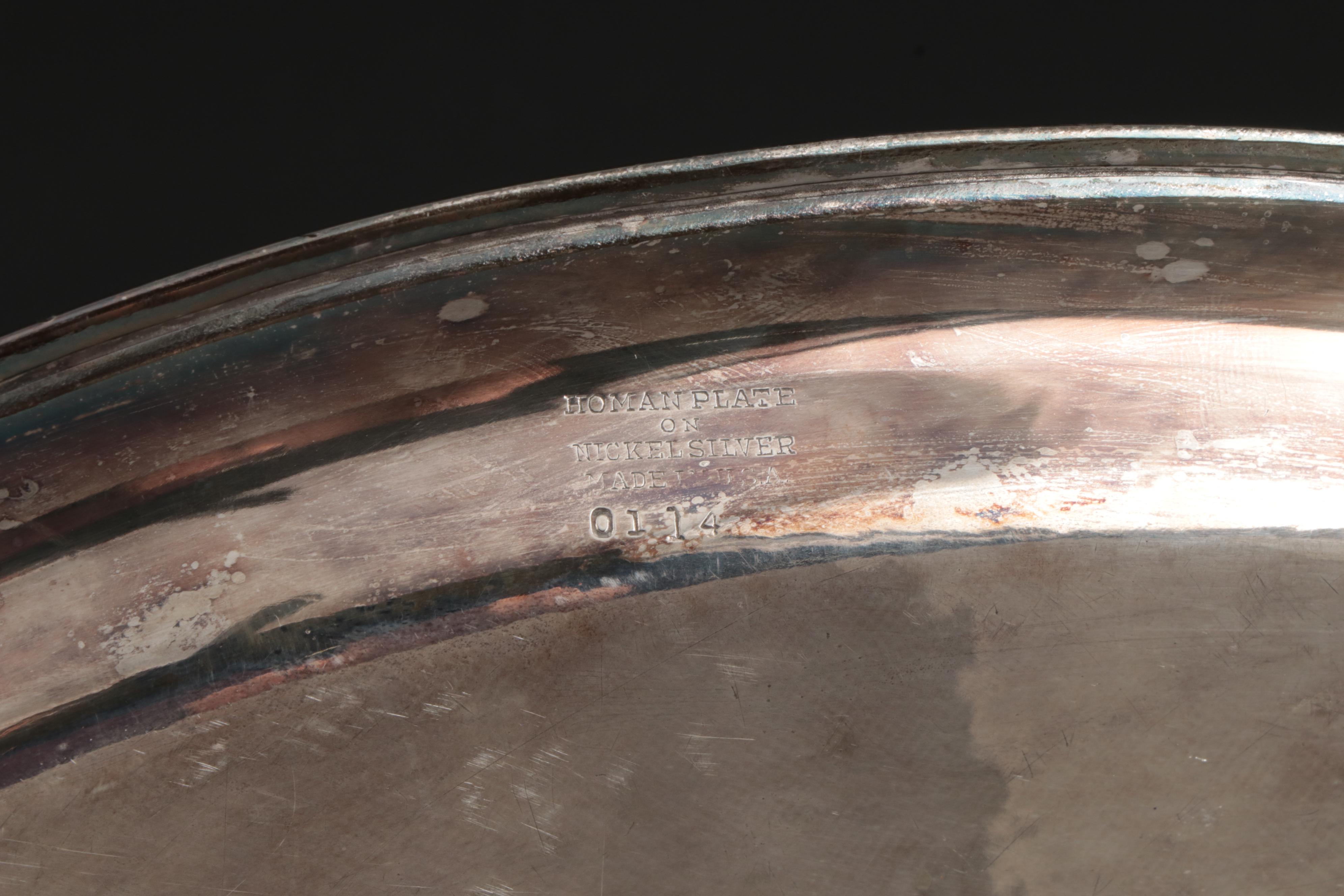 Cincinnati Homan Mfg. Co. Hammered Silver Plate Tea Set