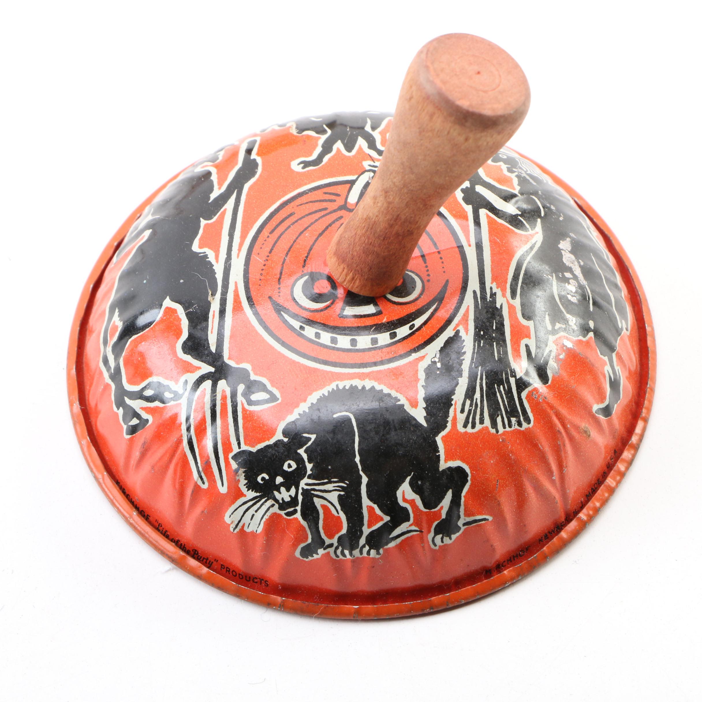 Tin Lithograph Halloween Noisemaker and Navy VF-127 Fighter Jet Toys, Vintage