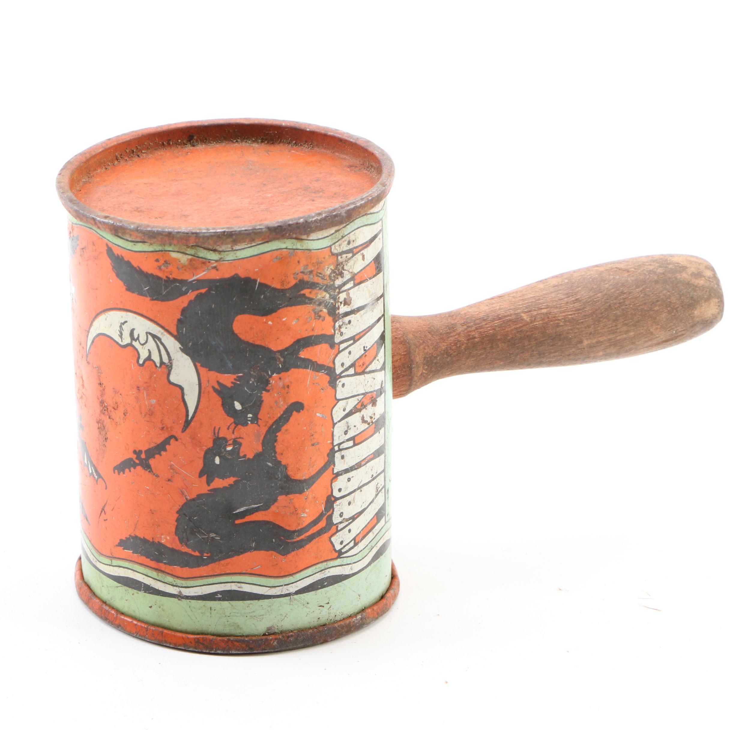 Tin Lithograph Halloween Noisemaker and Navy VF-127 Fighter Jet Toys, Vintage