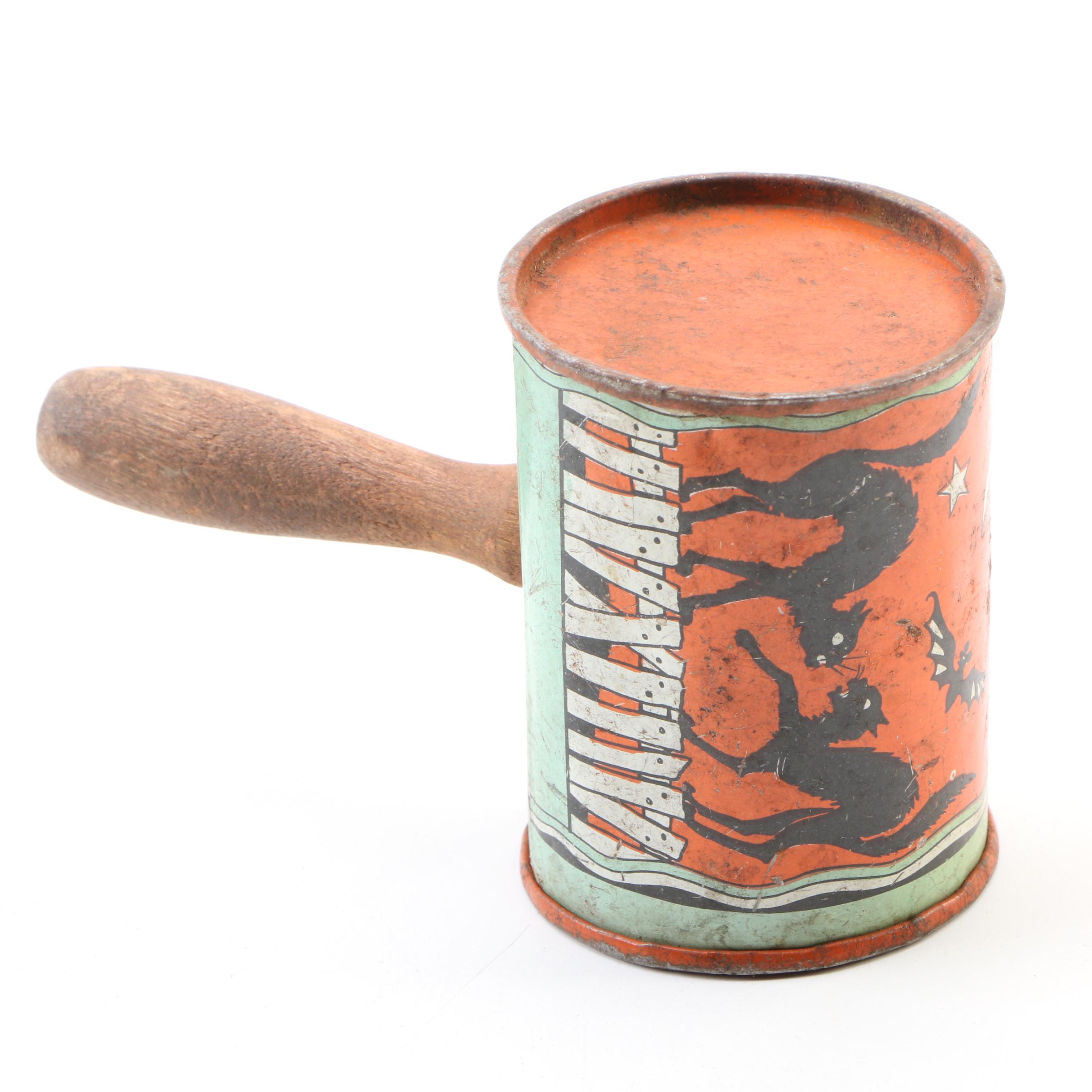 Tin Lithograph Halloween Noisemaker and Navy VF-127 Fighter Jet Toys, Vintage