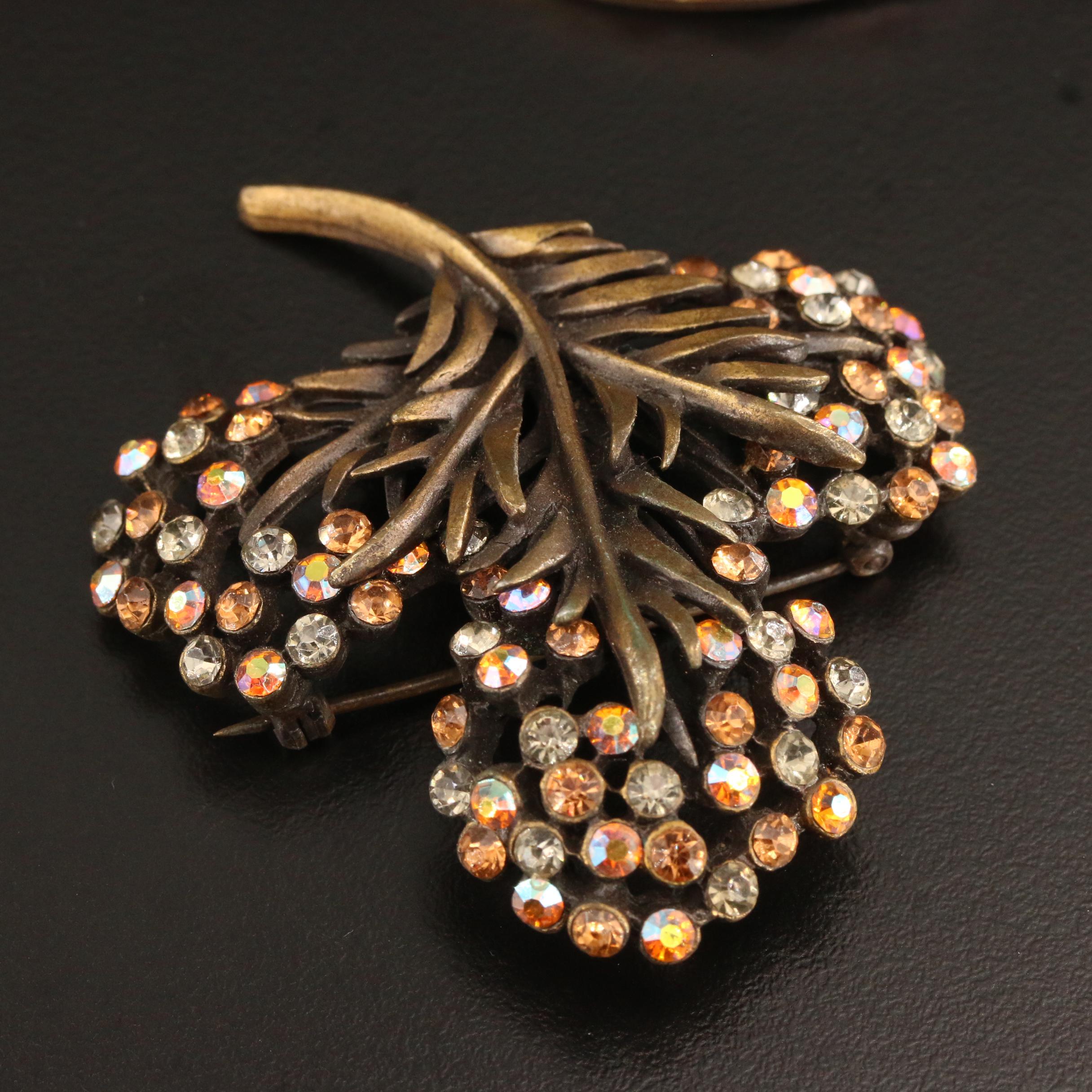 Assorted Jewelry Including Vintage, Karu Brooch and Sterling Filigree Brooch