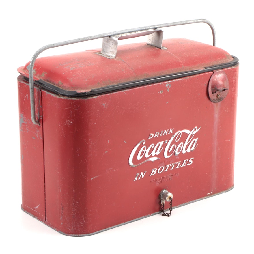Progress Refrigerator "Drink Coca-Cola In Bottles" Insulated Cooler, 1940s