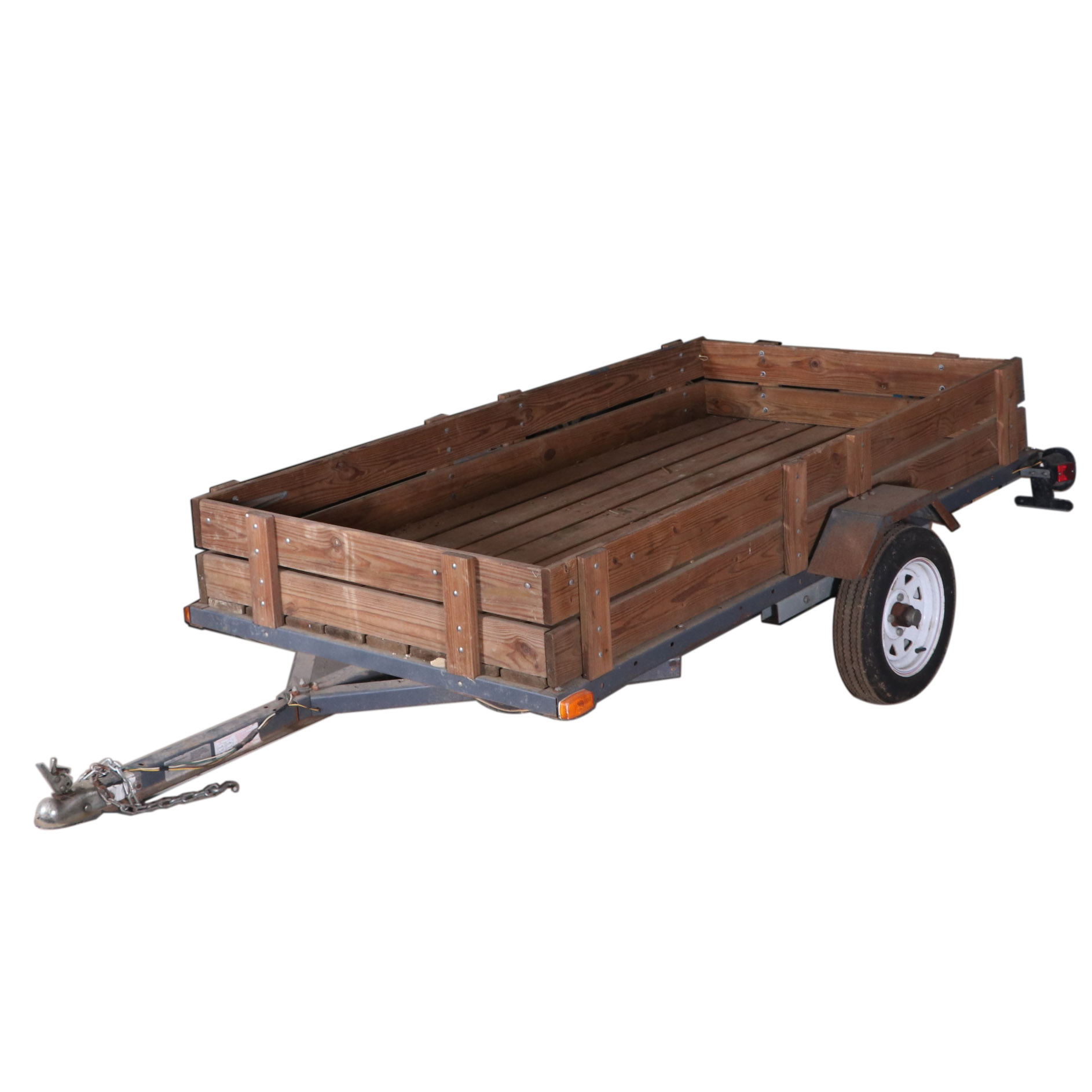 Nuway Wood Side Utility Trailer with Tail Lights
