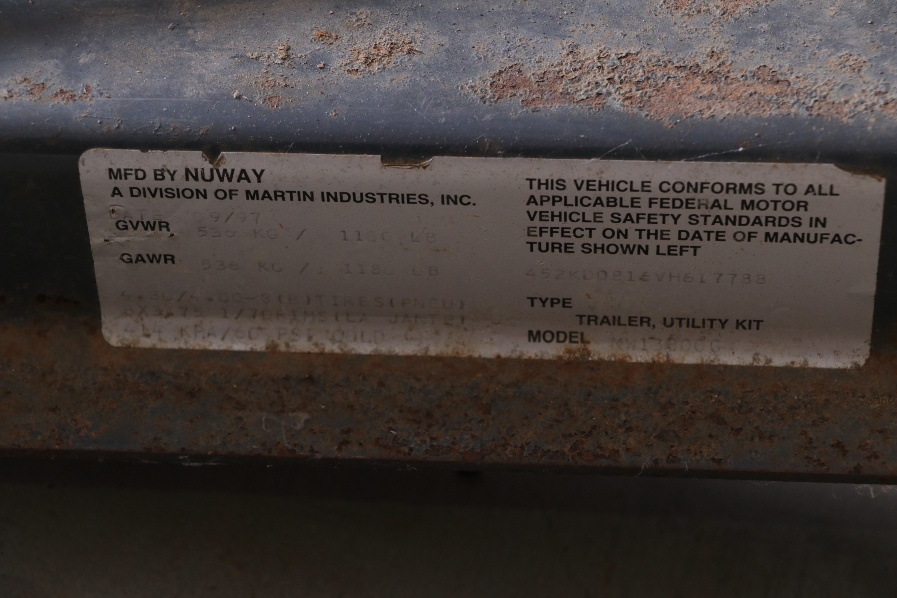 Nuway Wood Side Utility Trailer with Tail Lights