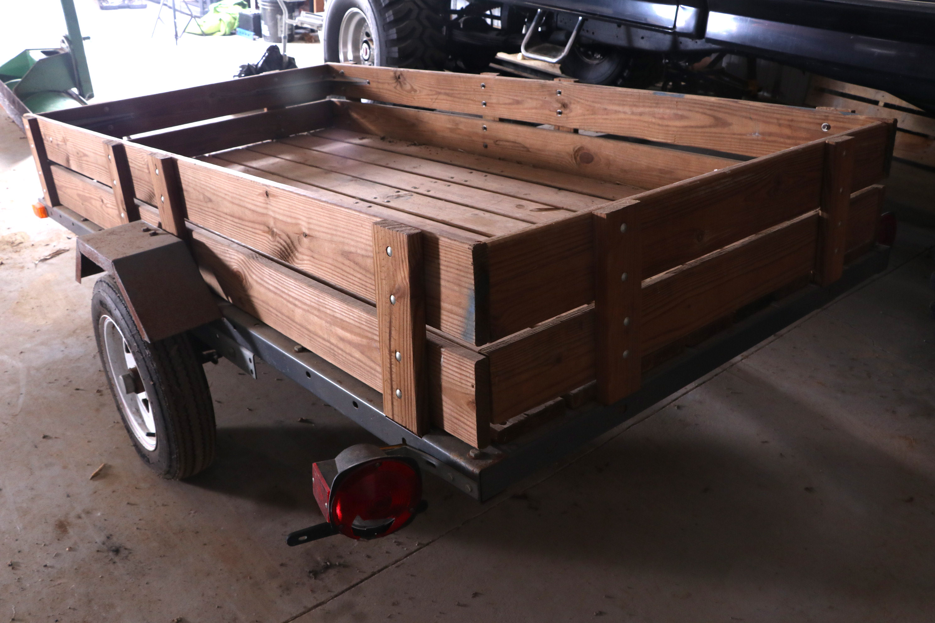 Nuway Wood Side Utility Trailer with Tail Lights