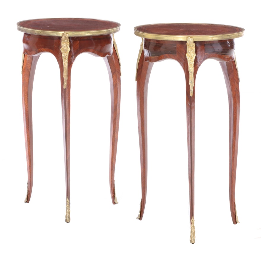 Two Louis XV Style Gilt Metal-Mounted Kingwood Side Tables, 20th Century