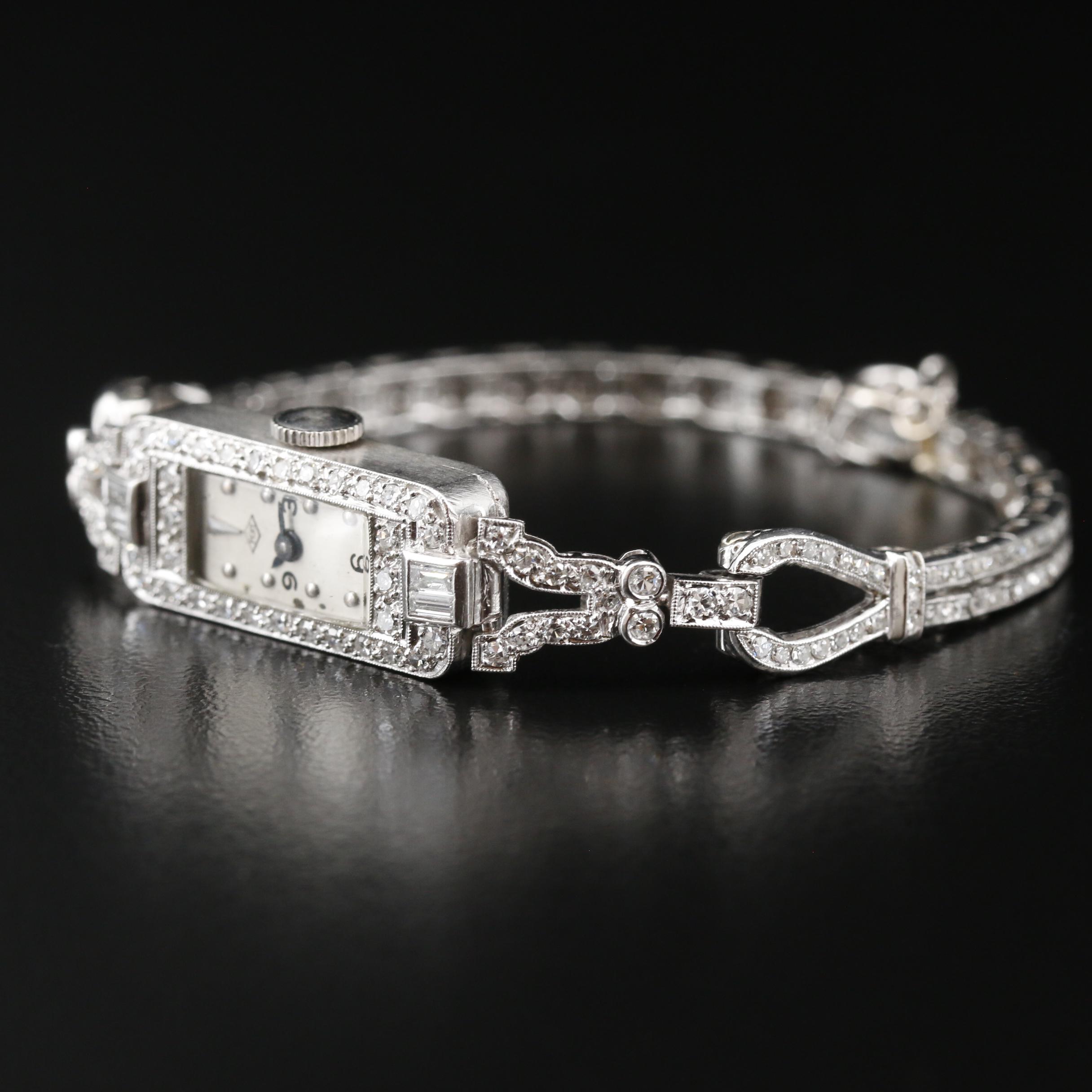 Platinum and 2.08 CTW Diamonds Pery Stem Wind Watch