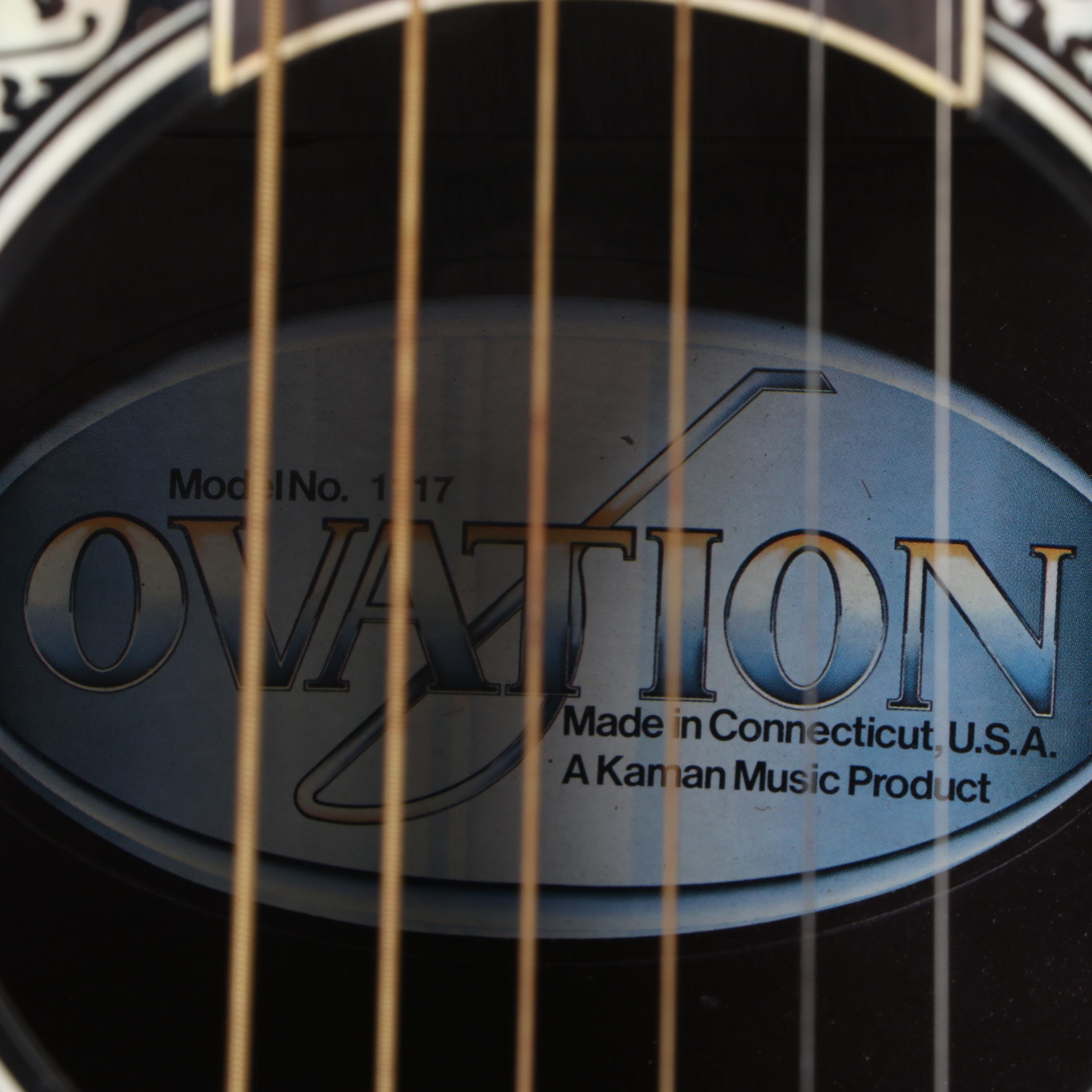 Ovation Legend 1117 Acoustic Guitar with Stand and Storage Case, 1980s