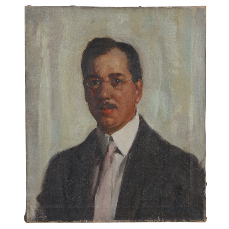 John Ellsworth Weis Portrait Oil Painting, Early to Mid 20th Century