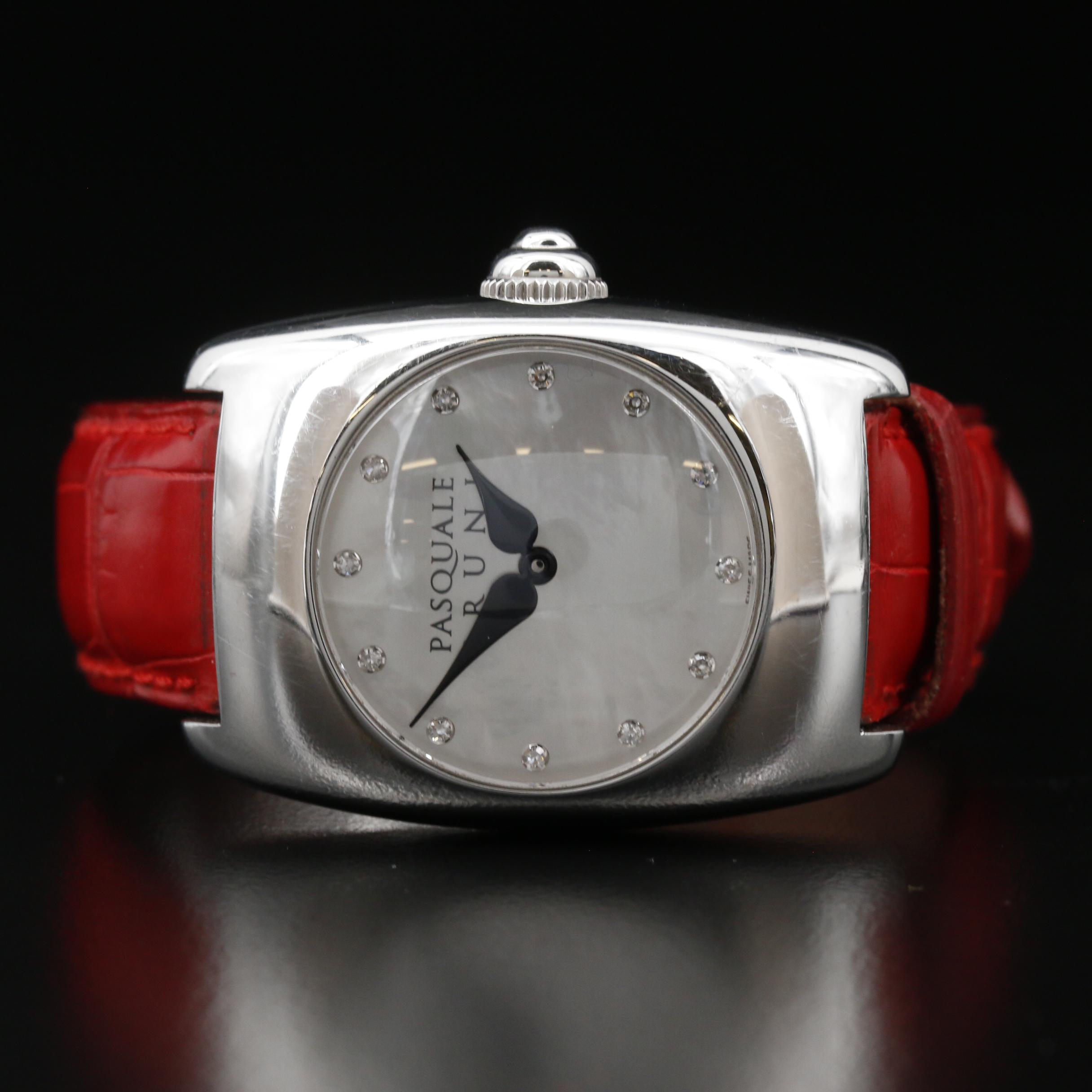 Pasquale Bruni Mother of Pearl Diamond Dial Stainless Steel Quartz Watch