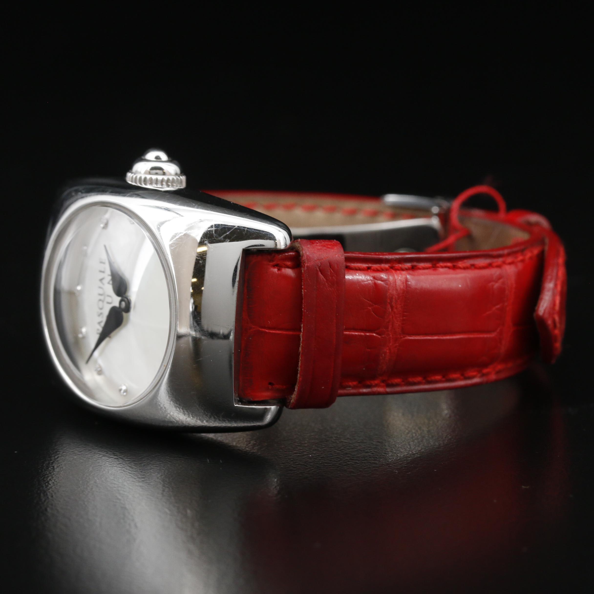 Pasquale Bruni Mother of Pearl Diamond Dial Stainless Steel Quartz Watch