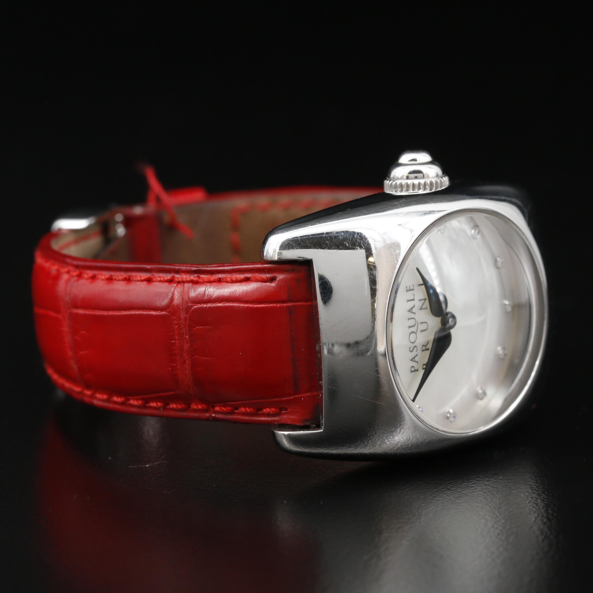 Pasquale Bruni Mother of Pearl Diamond Dial Stainless Steel Quartz Watch