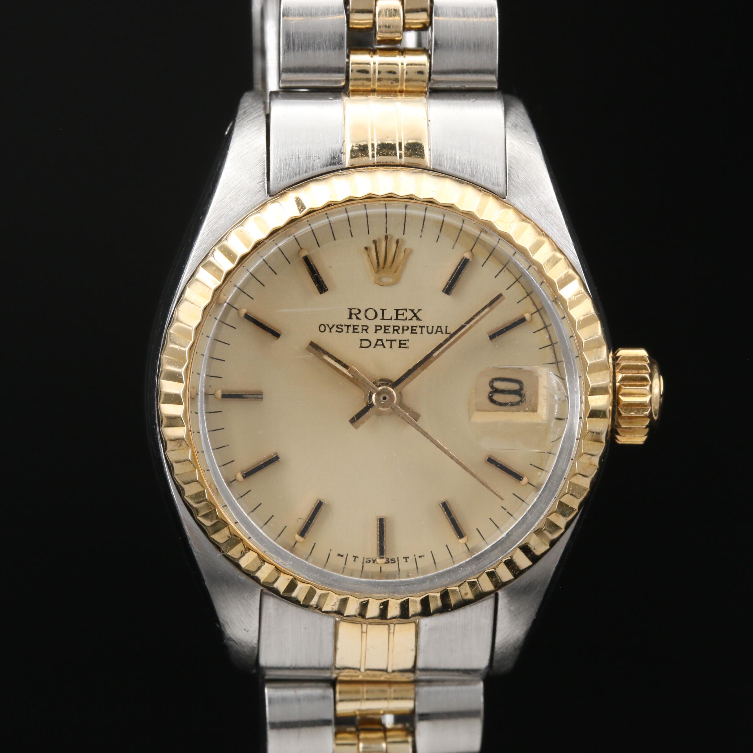 1977 Rolex "Datejust" 14K and Stainless Steel Watch