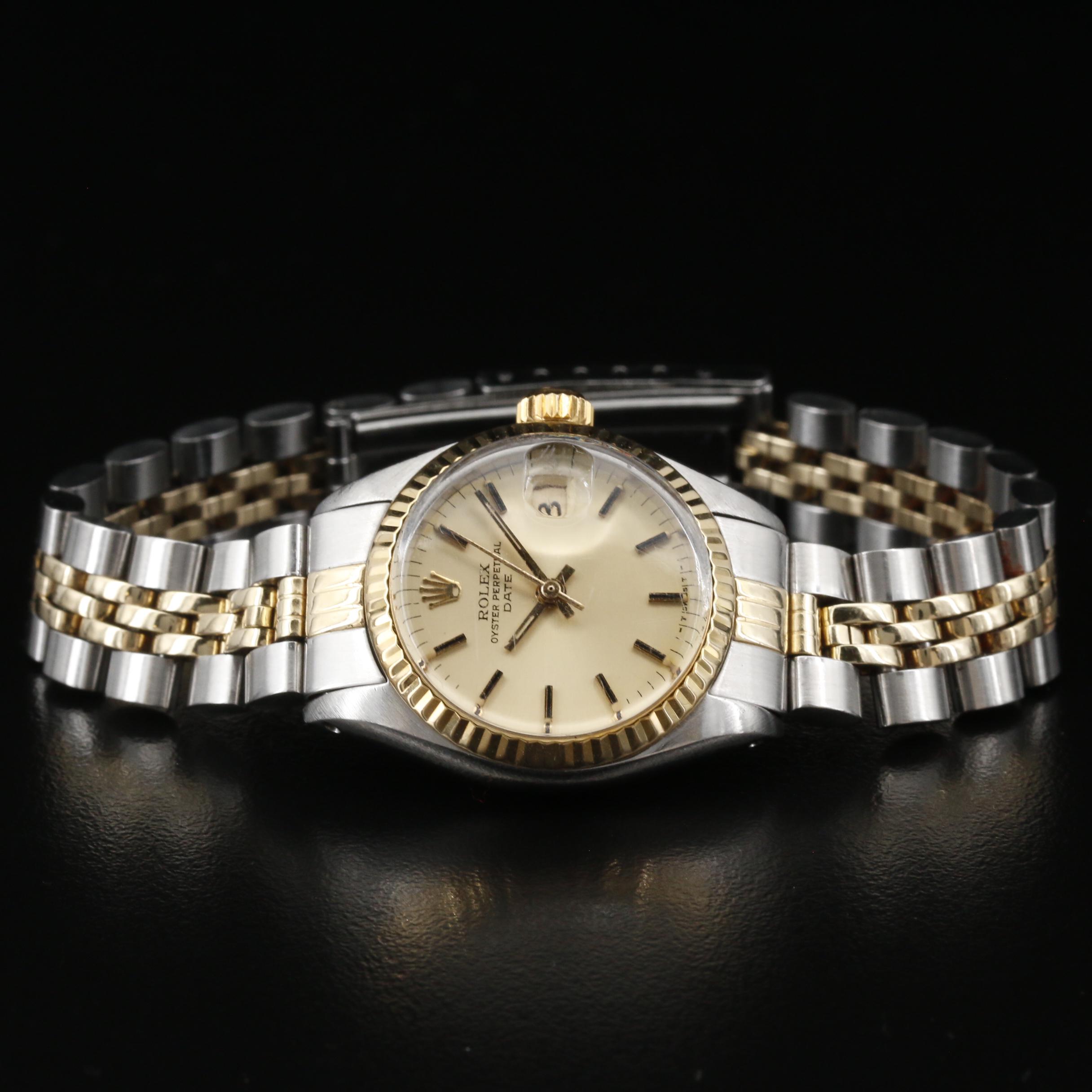 1977 Rolex "Datejust" 14K and Stainless Steel Watch