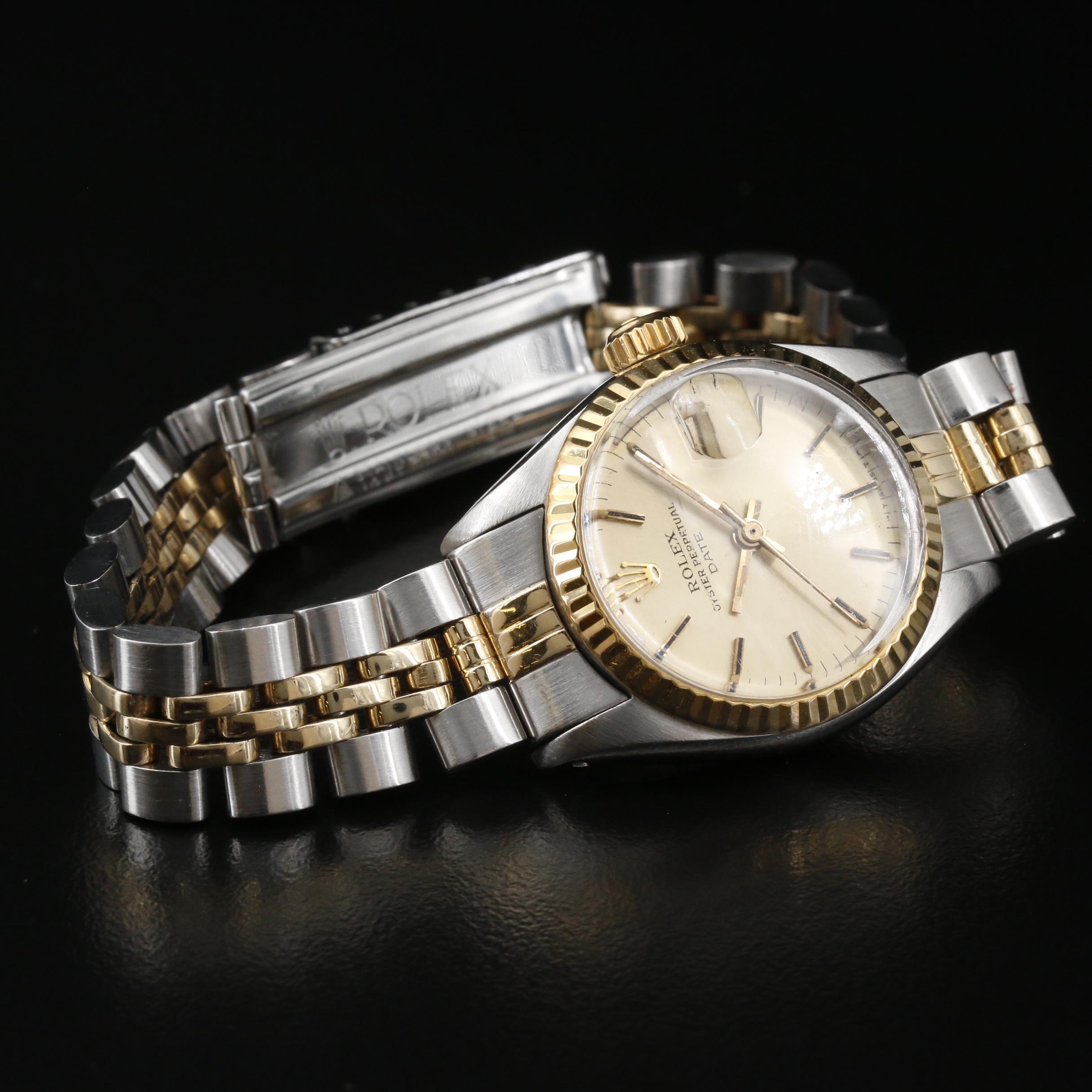 1977 Rolex "Datejust" 14K and Stainless Steel Watch