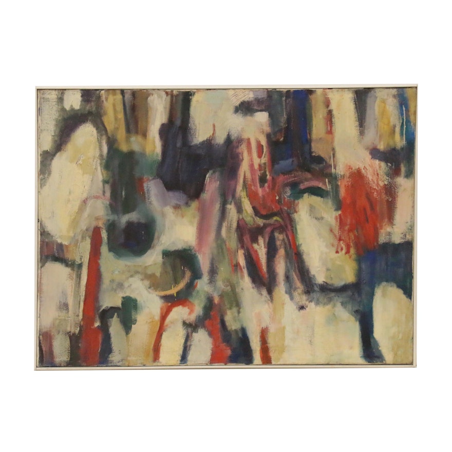 Abstract Oil Painting, Mid 20th Century