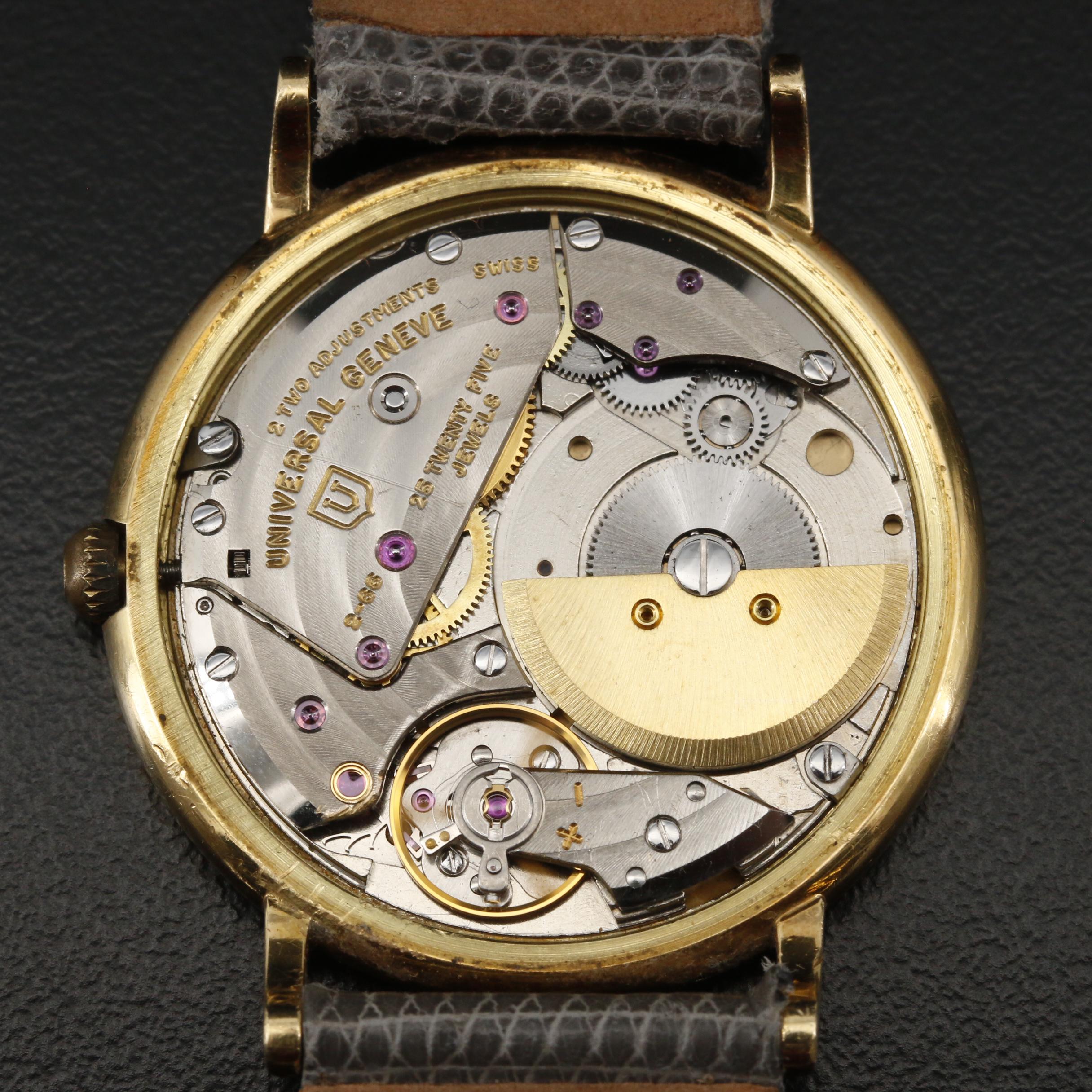 Vintage Universal Geneve Golden Shadow 18K Gold Automatic Watch