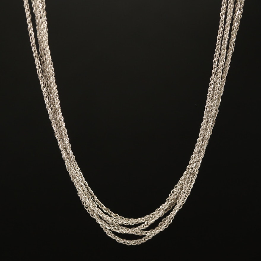 14K Multi Strand Chain Necklace