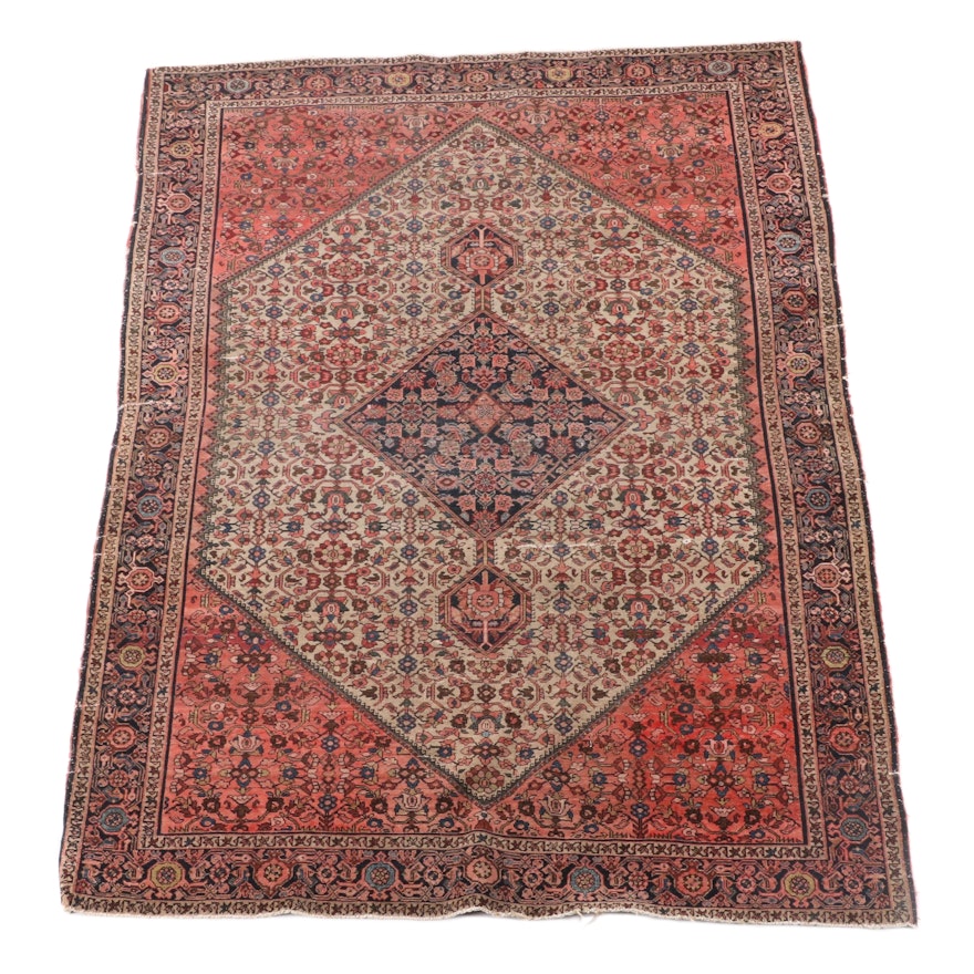 4'2 x 6'2 Hand-Knotted Persian Bijar Wool Rug