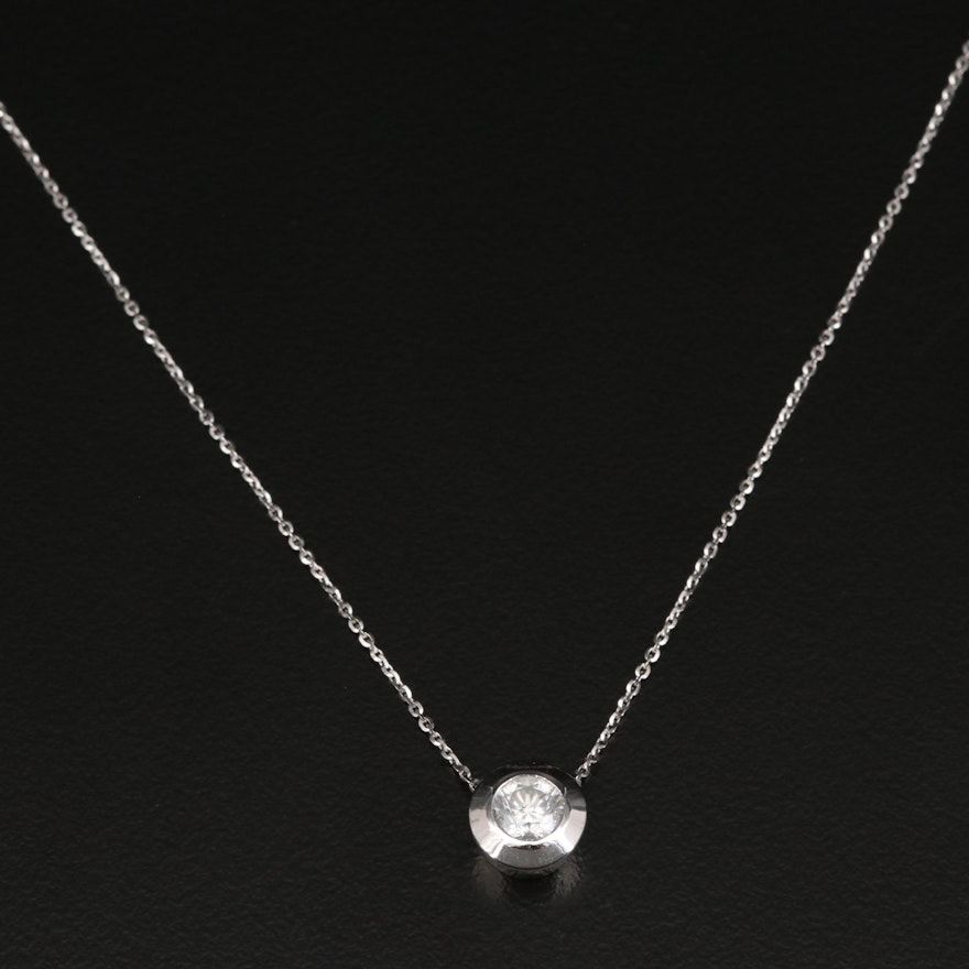14K 0.63 CT Bezel Set Diamond Necklace