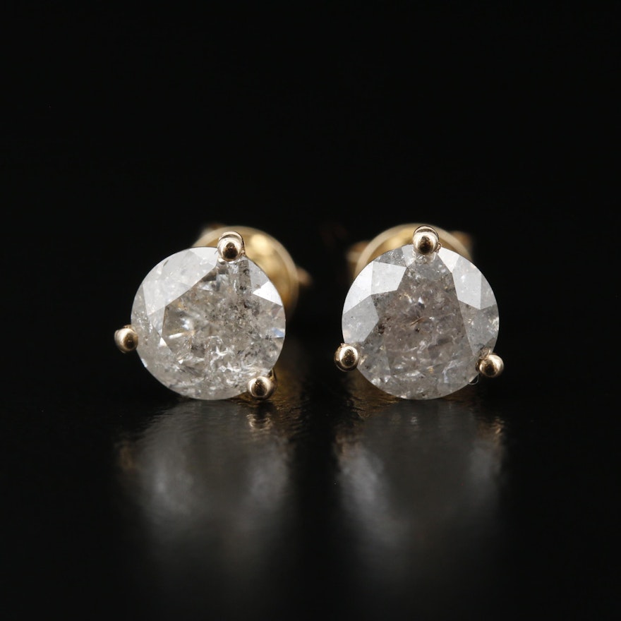 14K 1.90 CTW Diamond Stud Earrings