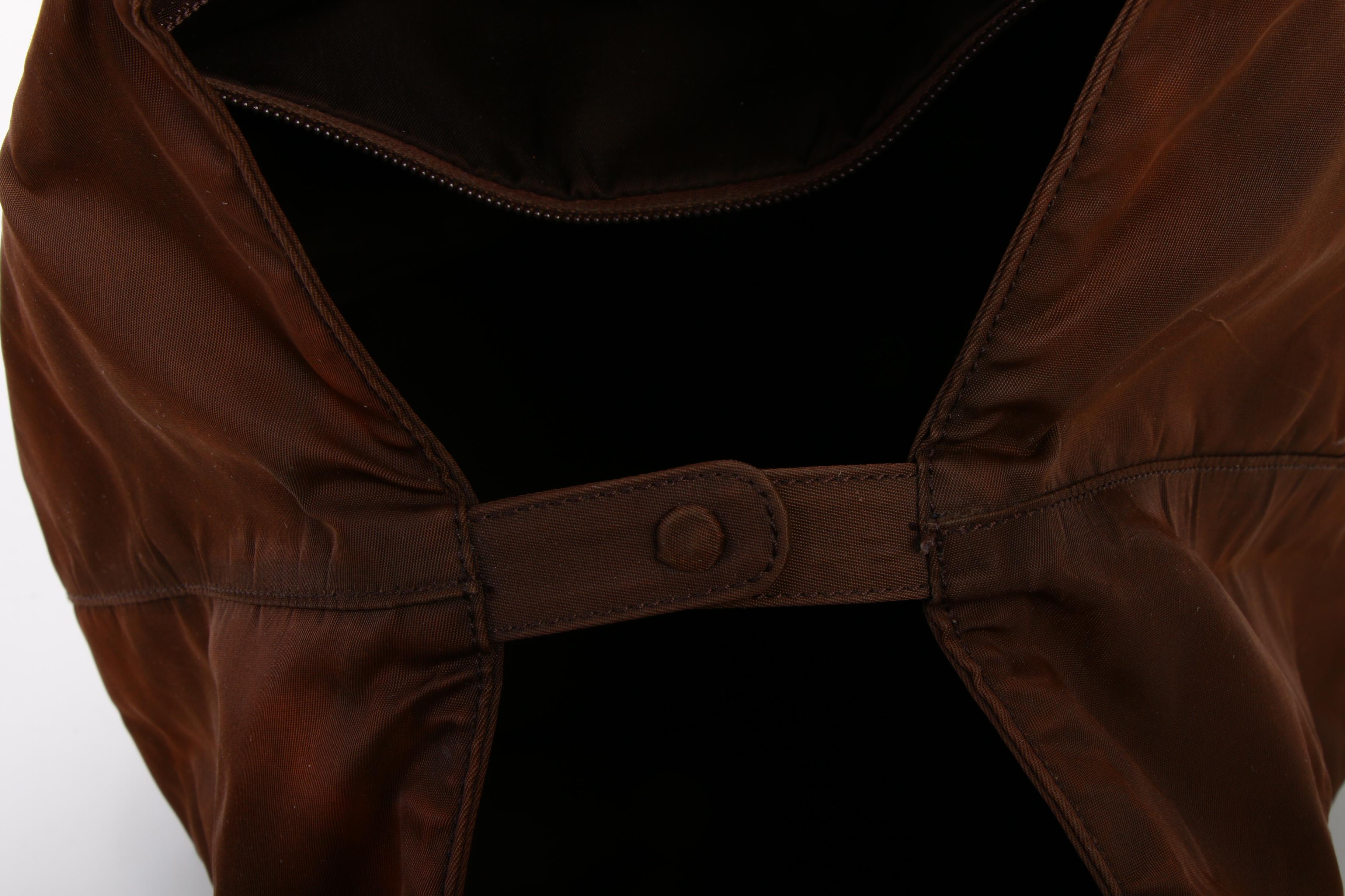 Prada Brown Nylon and Lucite Top Handle Tote Bag