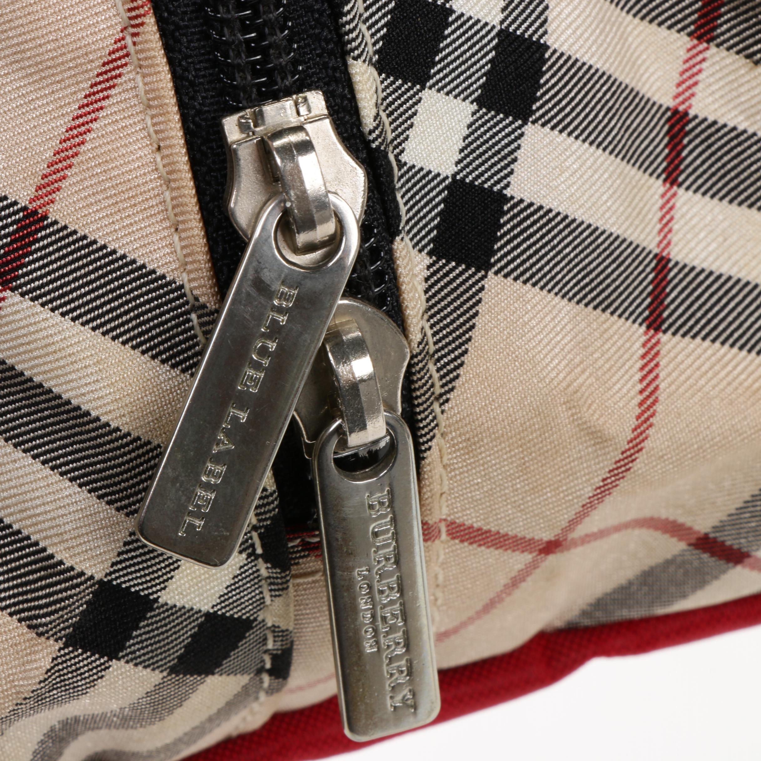 Burberry Blue Label Top Handle Bag in "Nova Check" Nylon and Leather