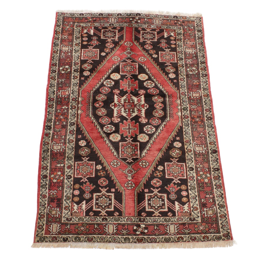 4'4 x 7' Hand-Knotted Persian Malayer Rug, 1960s