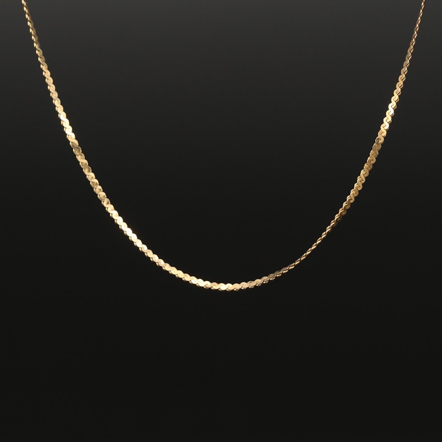 14K Serpentine Chain Necklace