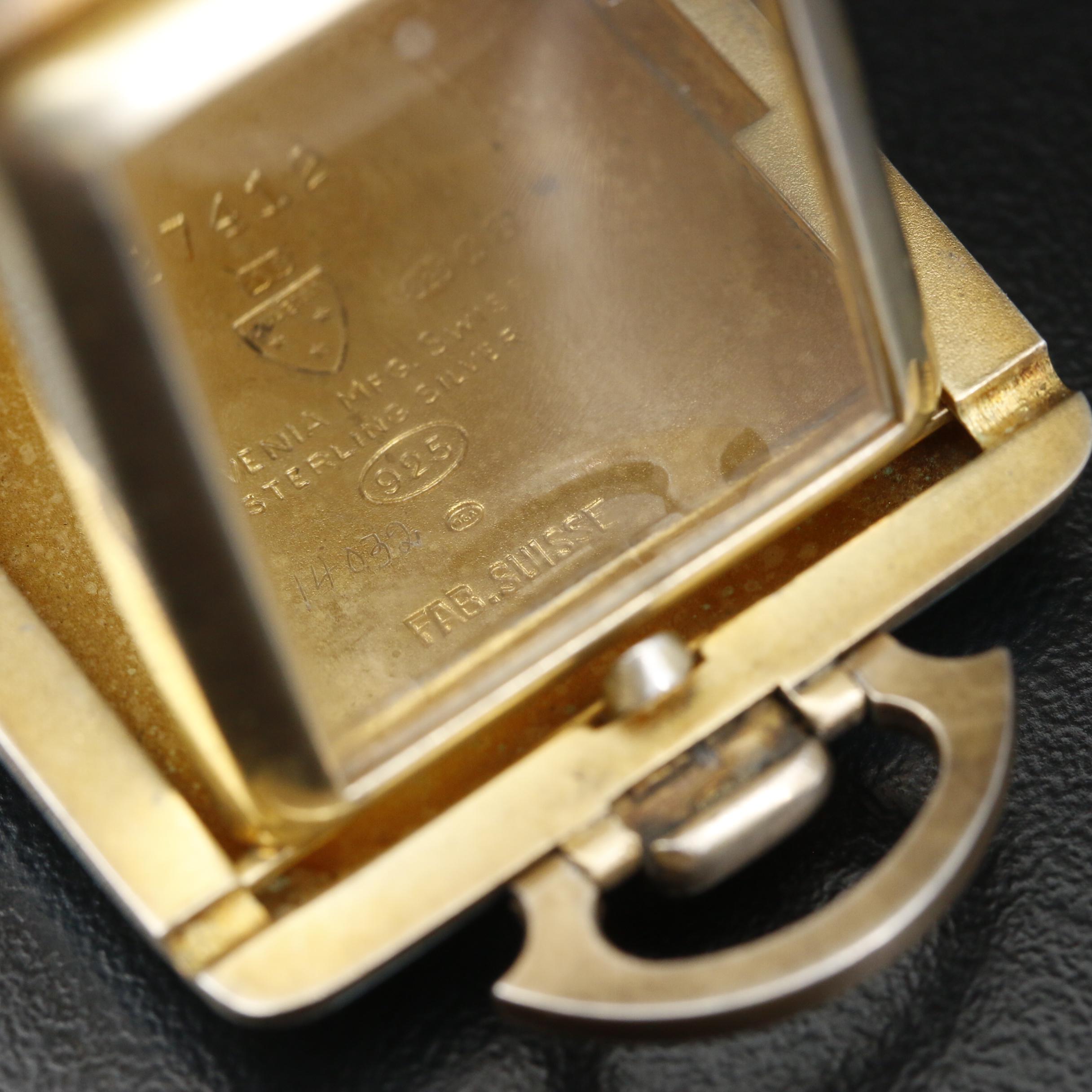 Juvenia Sterling Silver and Blue Enamel Pop Up Travel Watch