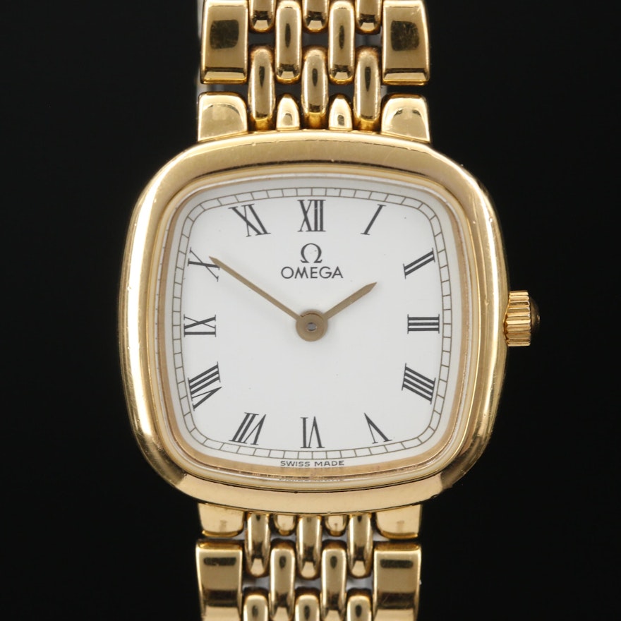 1990 Omega "De Ville Ile de France" Gold Plated Quartz Wristwatch