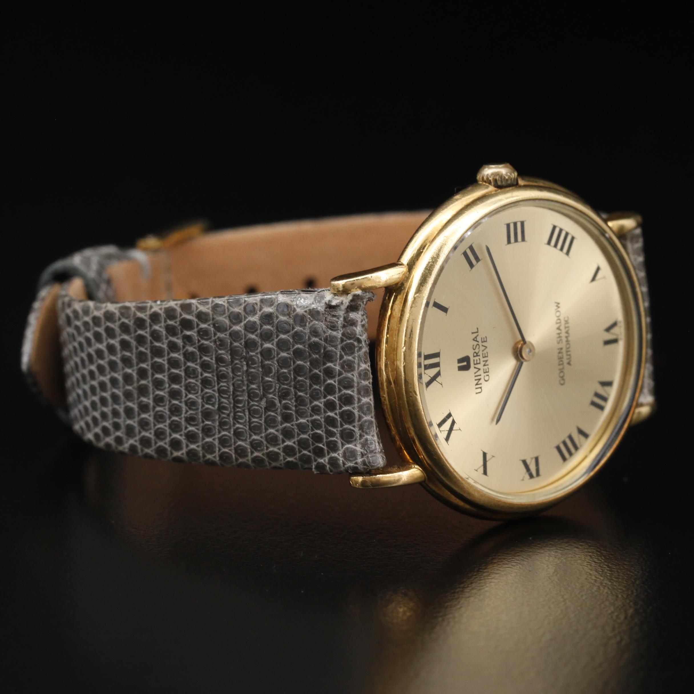 Vintage Universal Geneve Golden Shadow 18K Gold Automatic Watch
