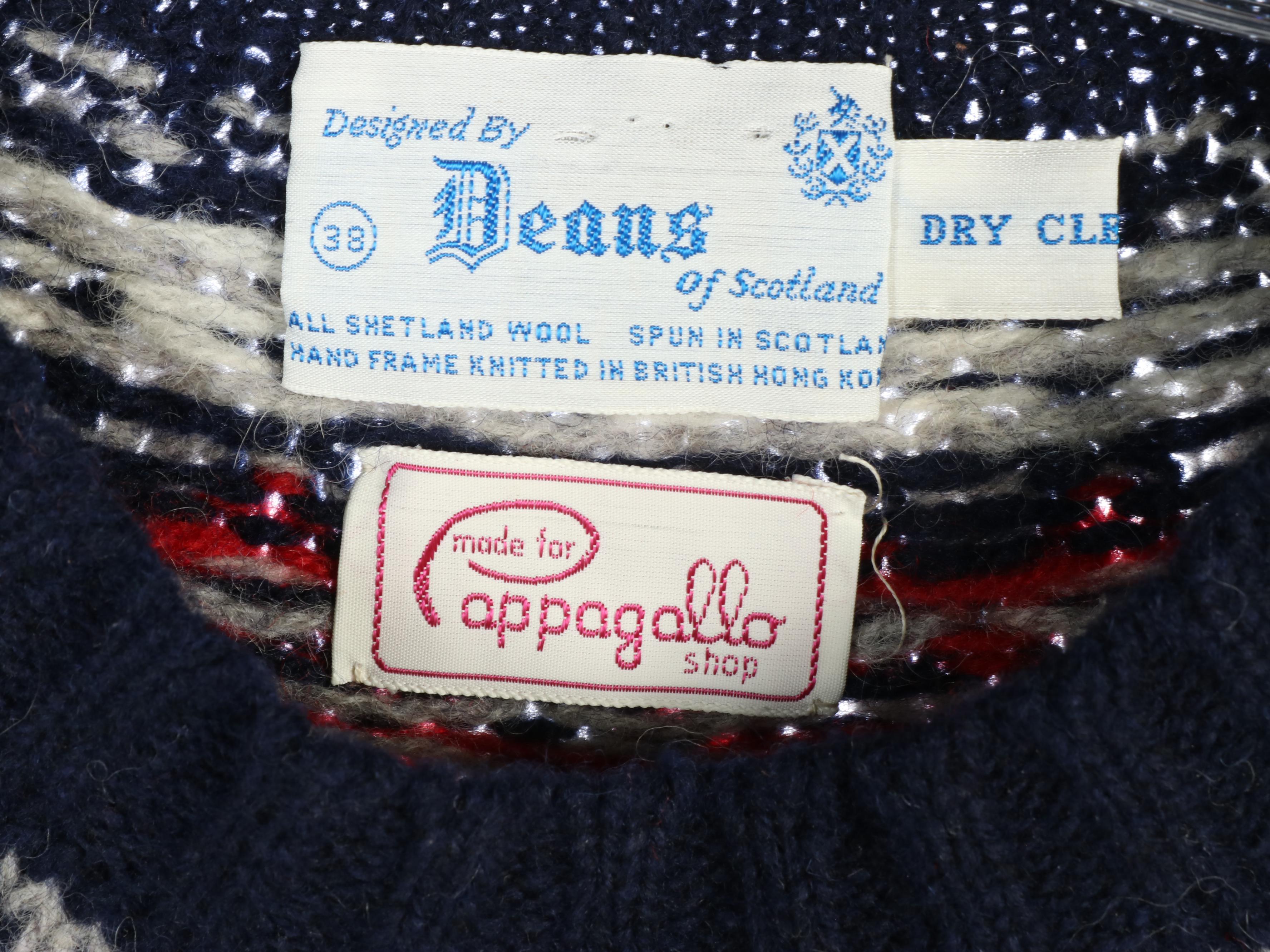 Dean's of Scotland Fair Isle Yoke Sweaters and Cardigans, 1970s Vintage