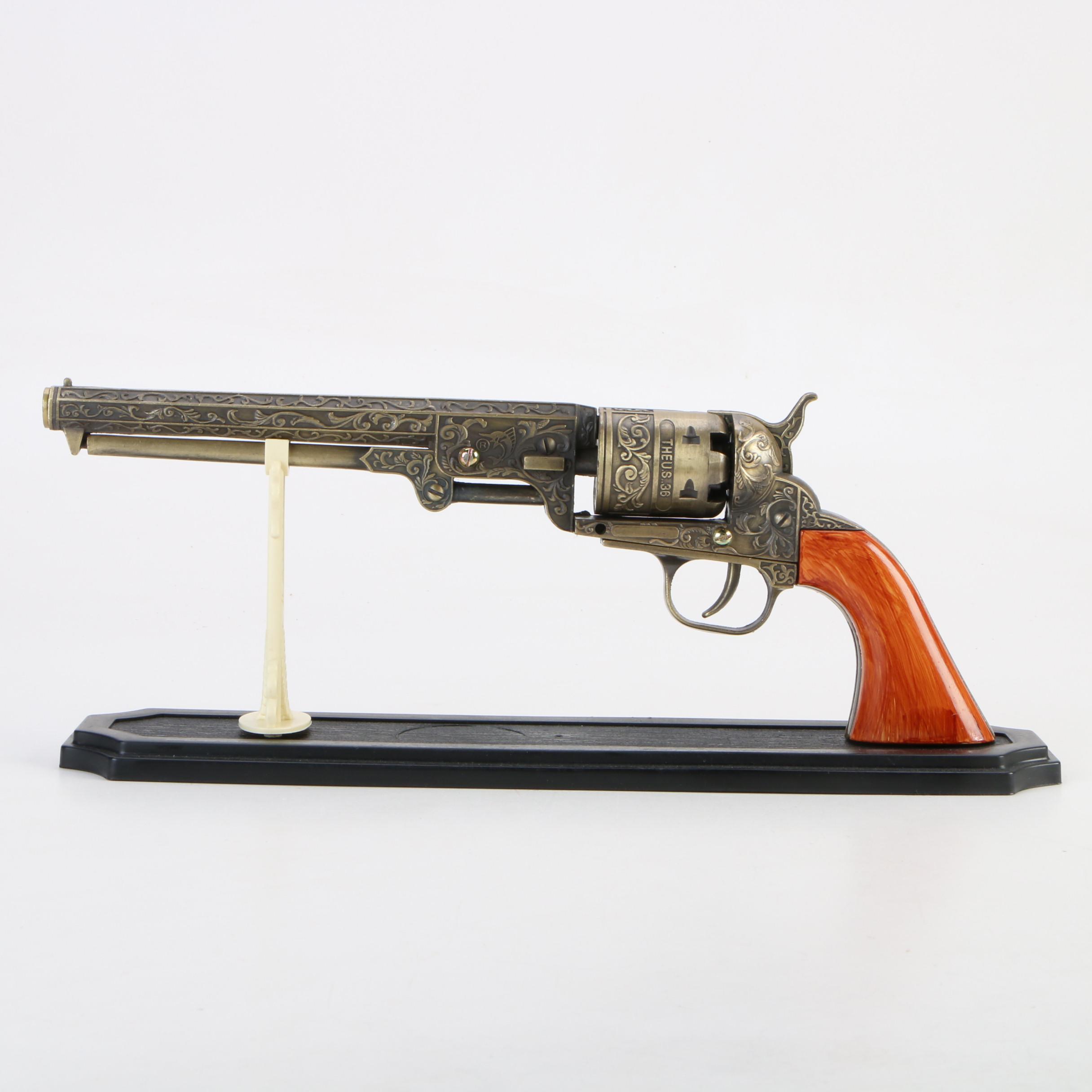 Decorative Replica Colt "The US .36" Model Revolver with Display Stand