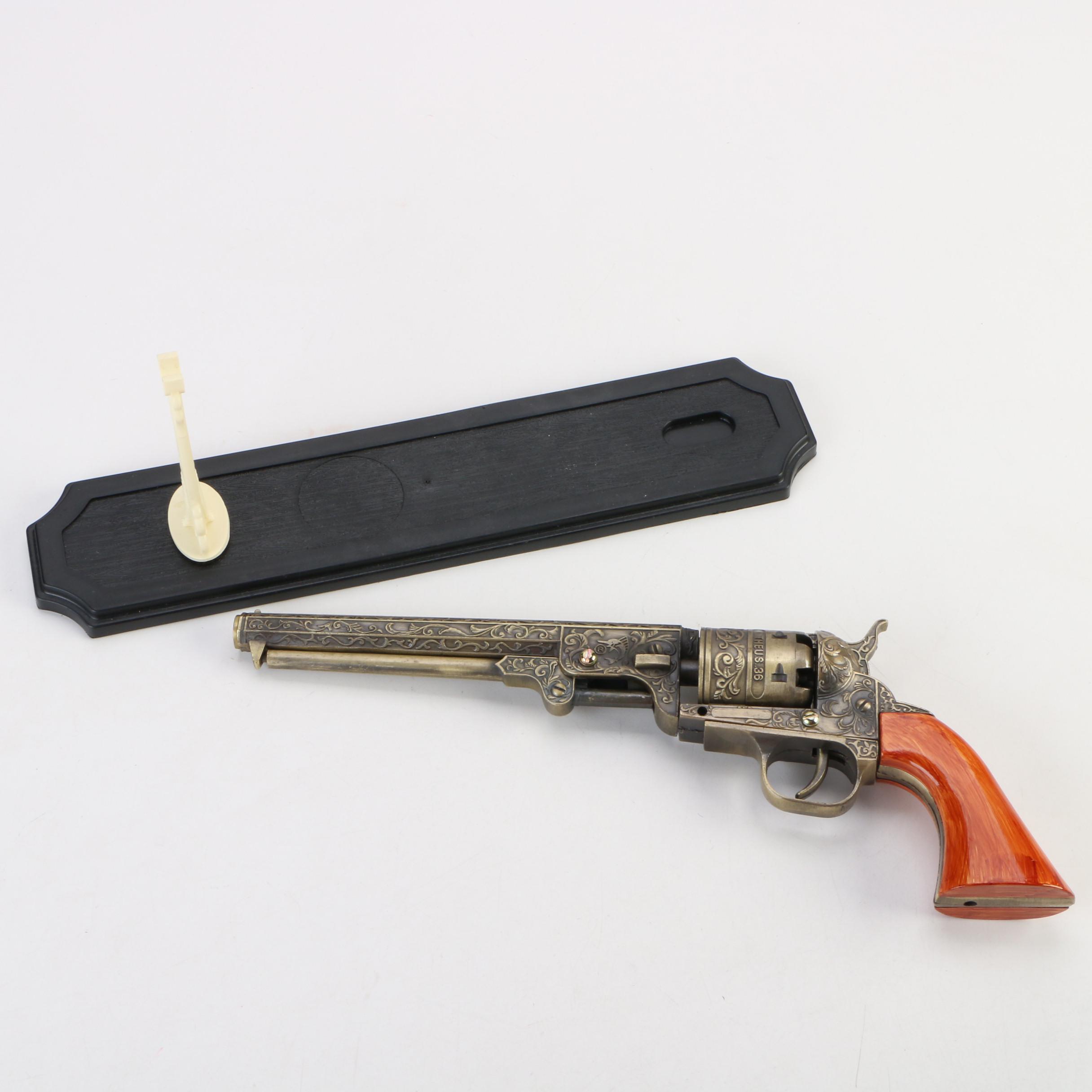 Decorative Replica Colt "The US .36" Model Revolver with Display Stand