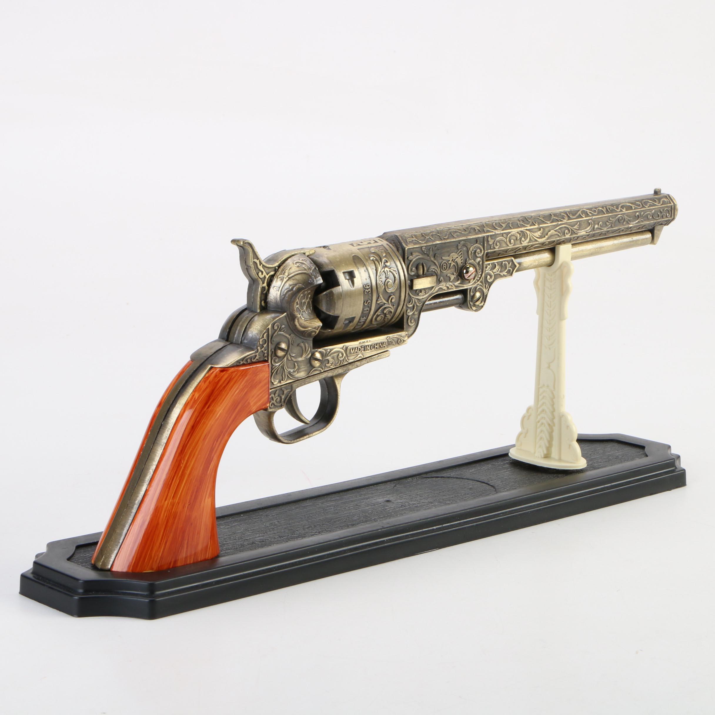 Decorative Replica Colt "The US .36" Model Revolver with Display Stand