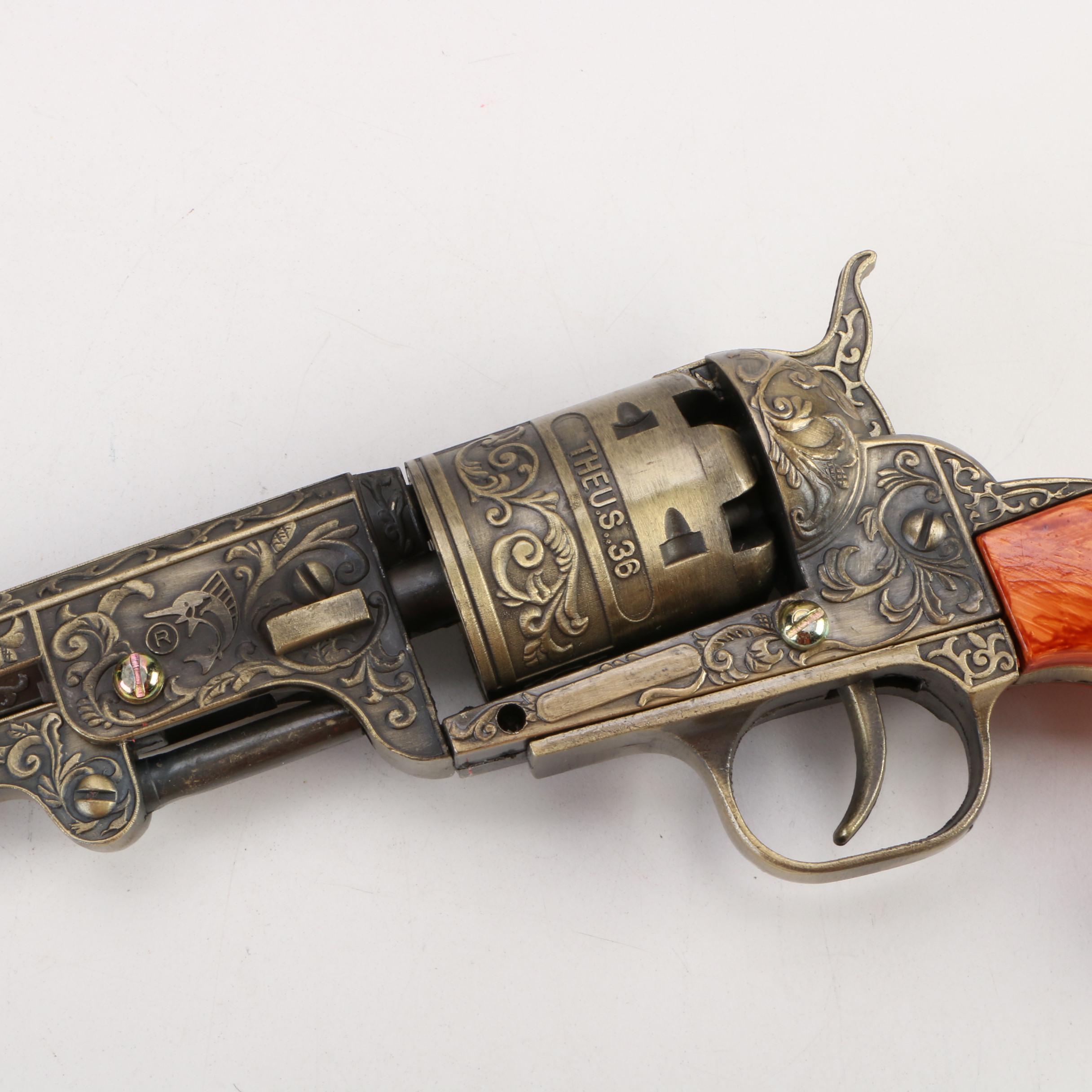 Decorative Replica Colt "The US .36" Model Revolver with Display Stand