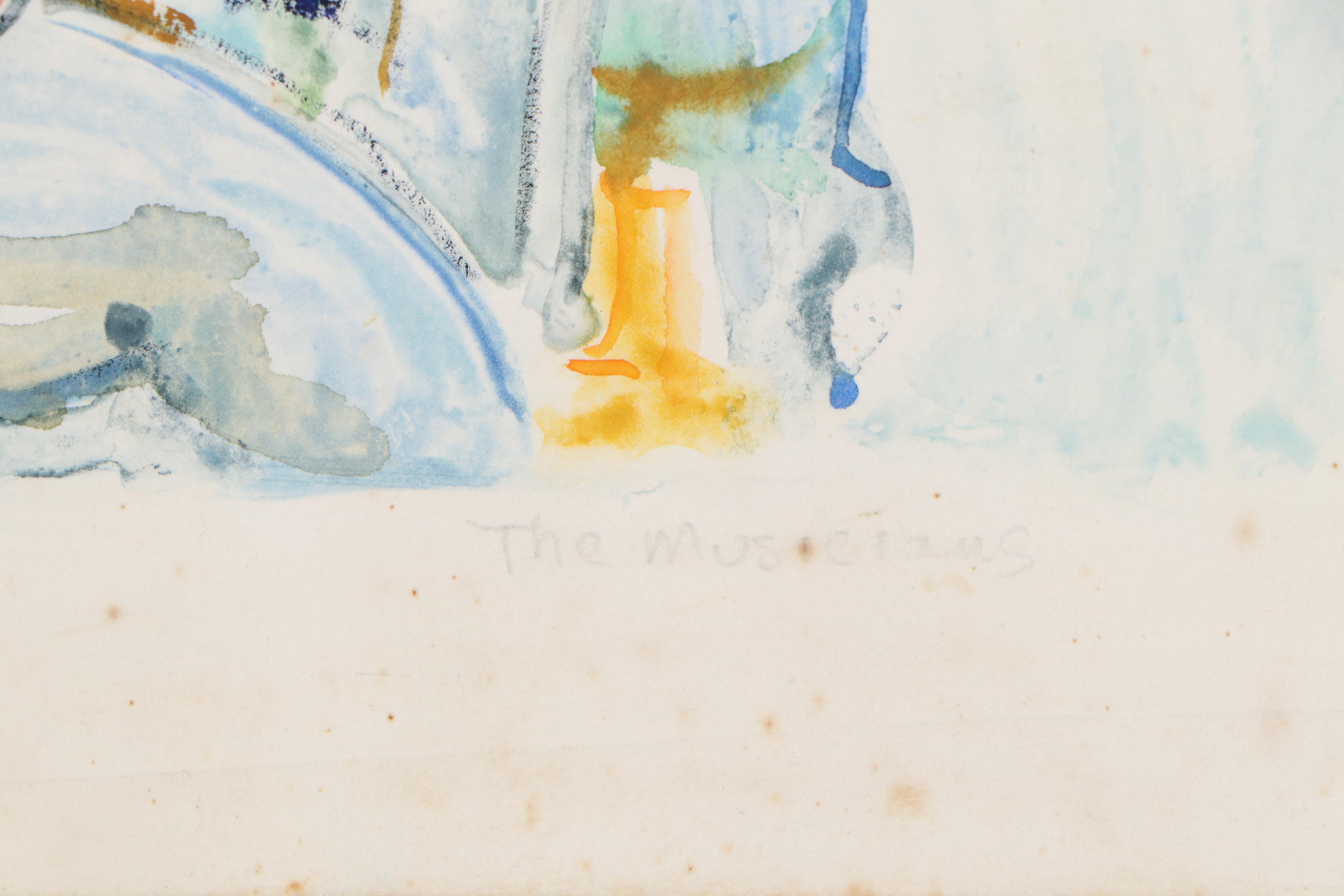 Yolanda Fusco Monoprint "The Musicians", Mid to Late 20th Century