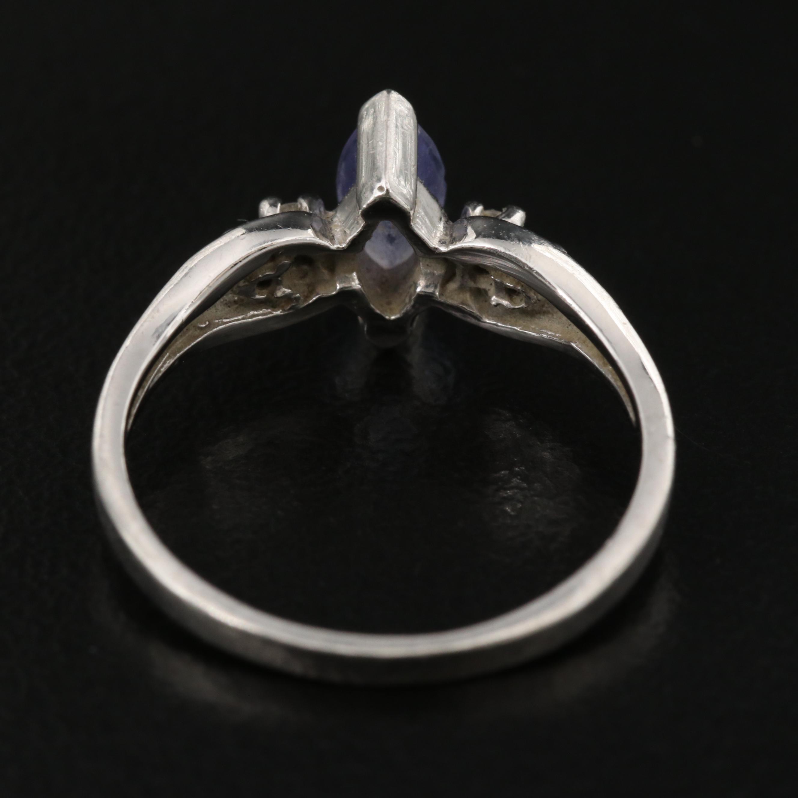 Platinum Tanzanite Ring with Diamond Accents