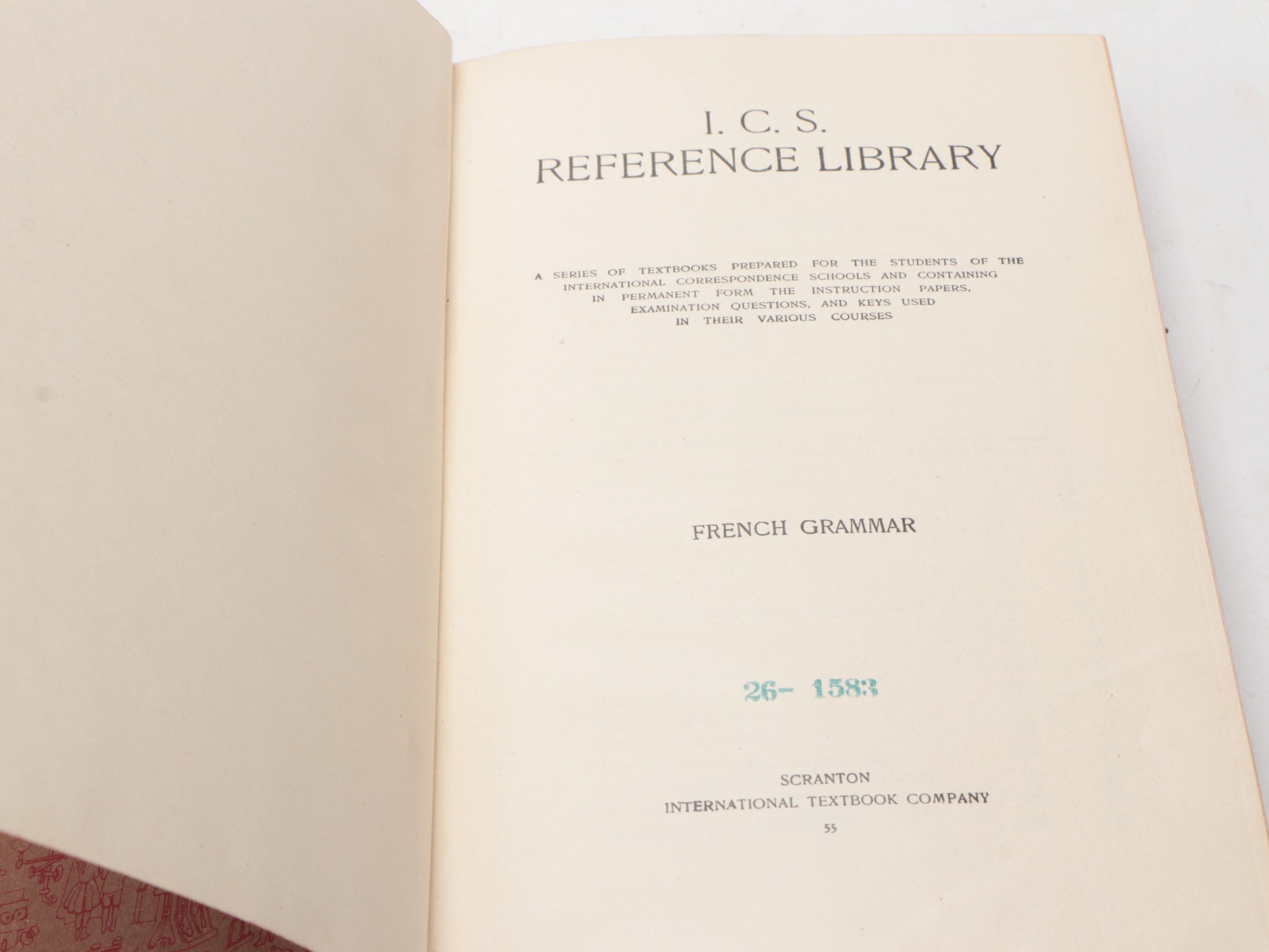I.C.S. Reference Library French Grammar and Education Books, 1905