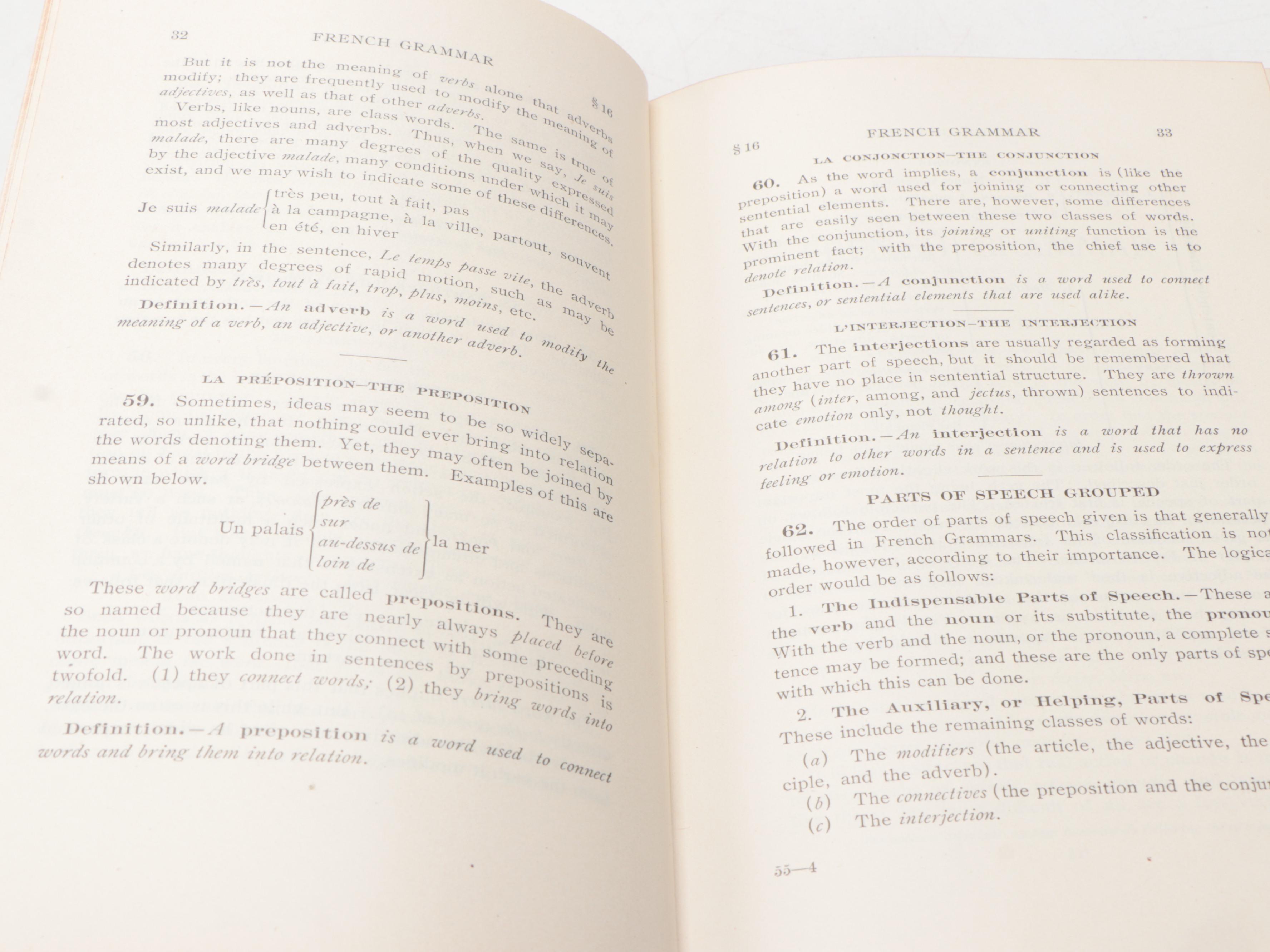 I.C.S. Reference Library French Grammar and Education Books, 1905