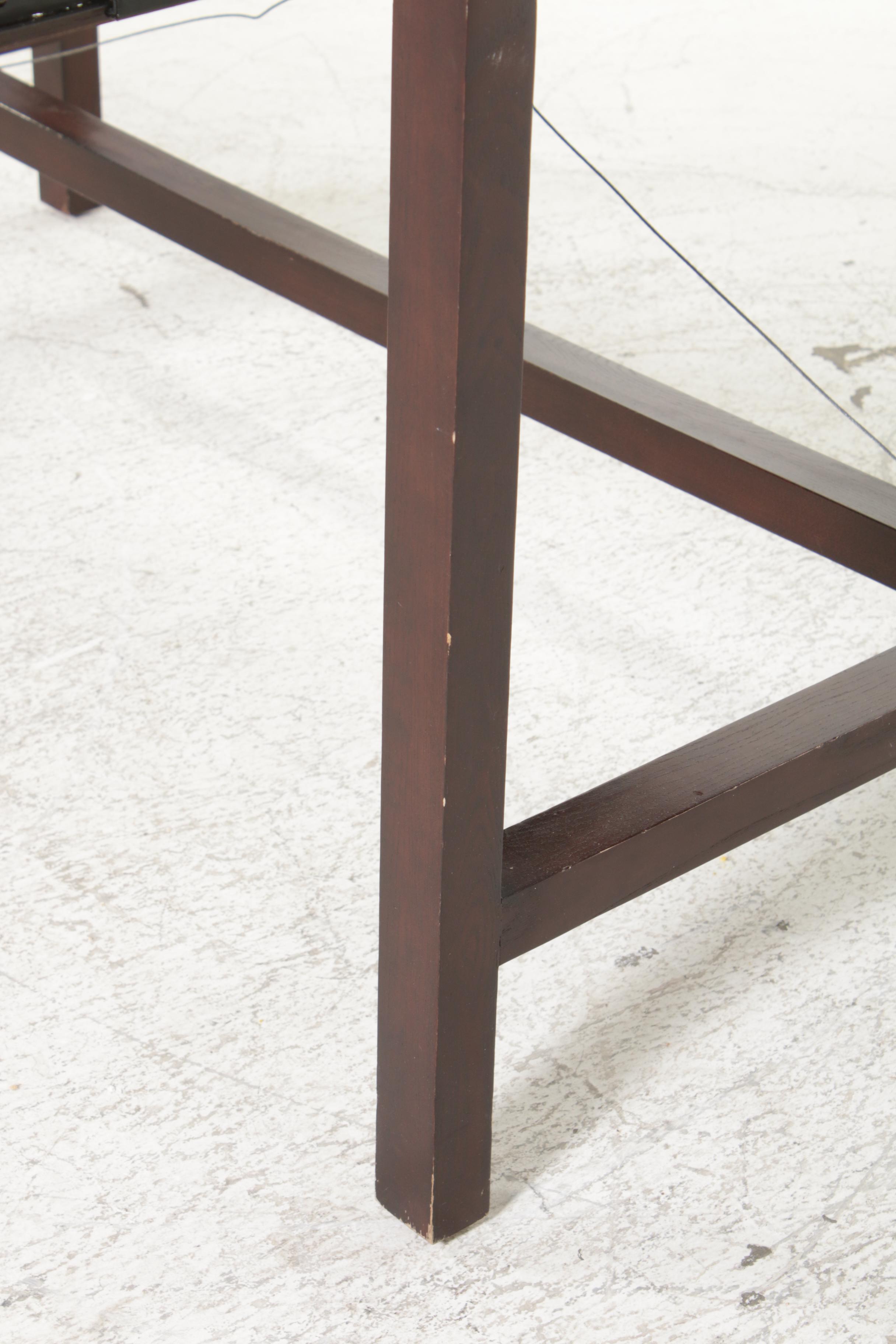 Modernist Style Glass Top Computer Desk with Pull-Out Keyboard & Organizer Shelf