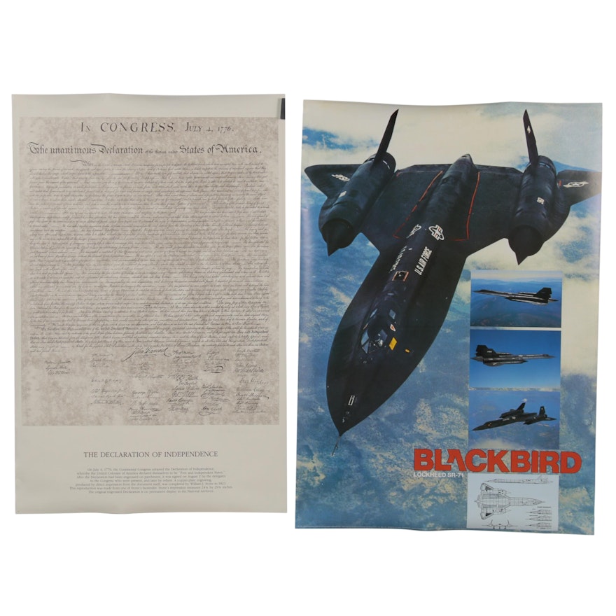 Lockheed SR-71 "Blackbird" and Declaration of Independence Posters