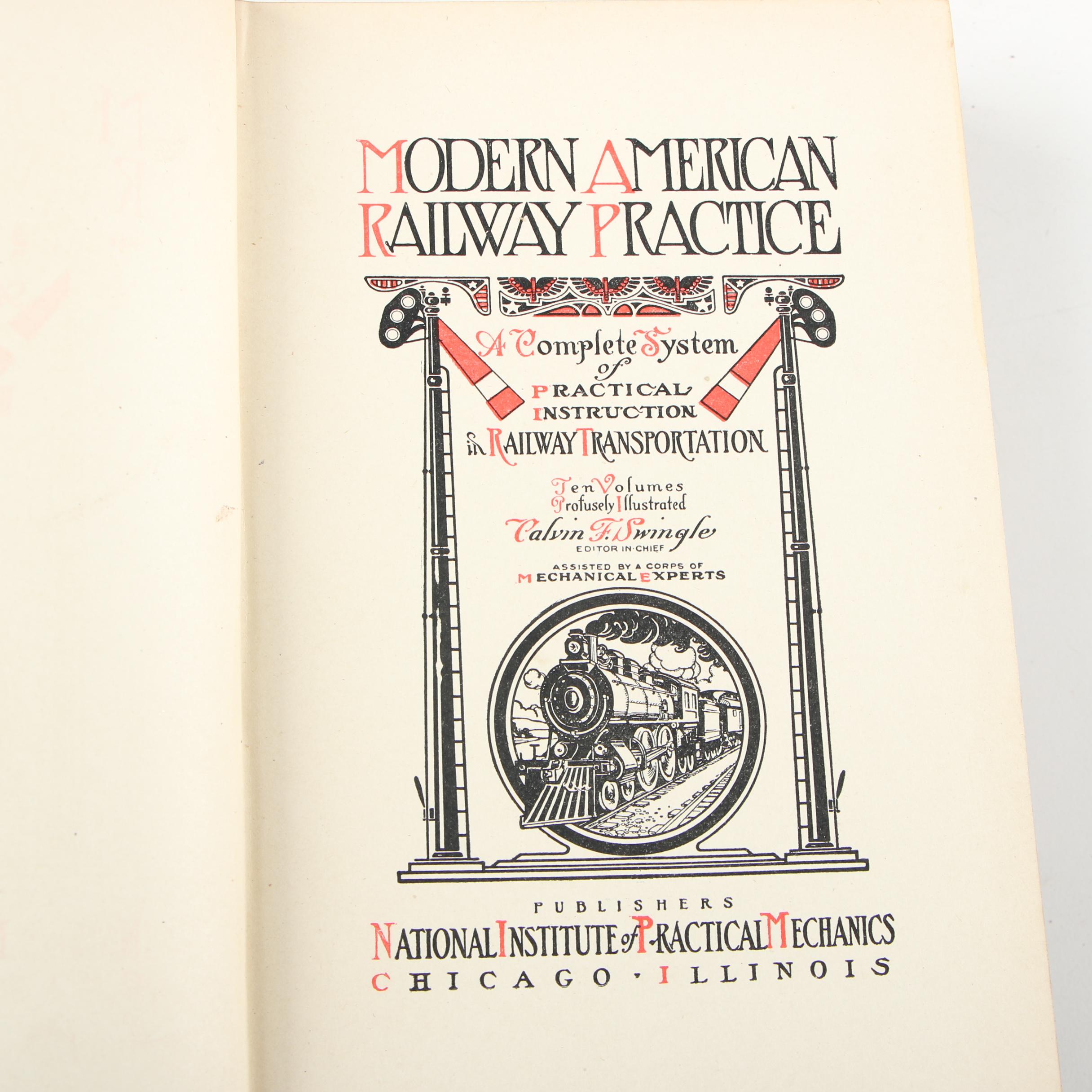Partial First Edition Set "Modern American Railway Practice" and More, 1900s