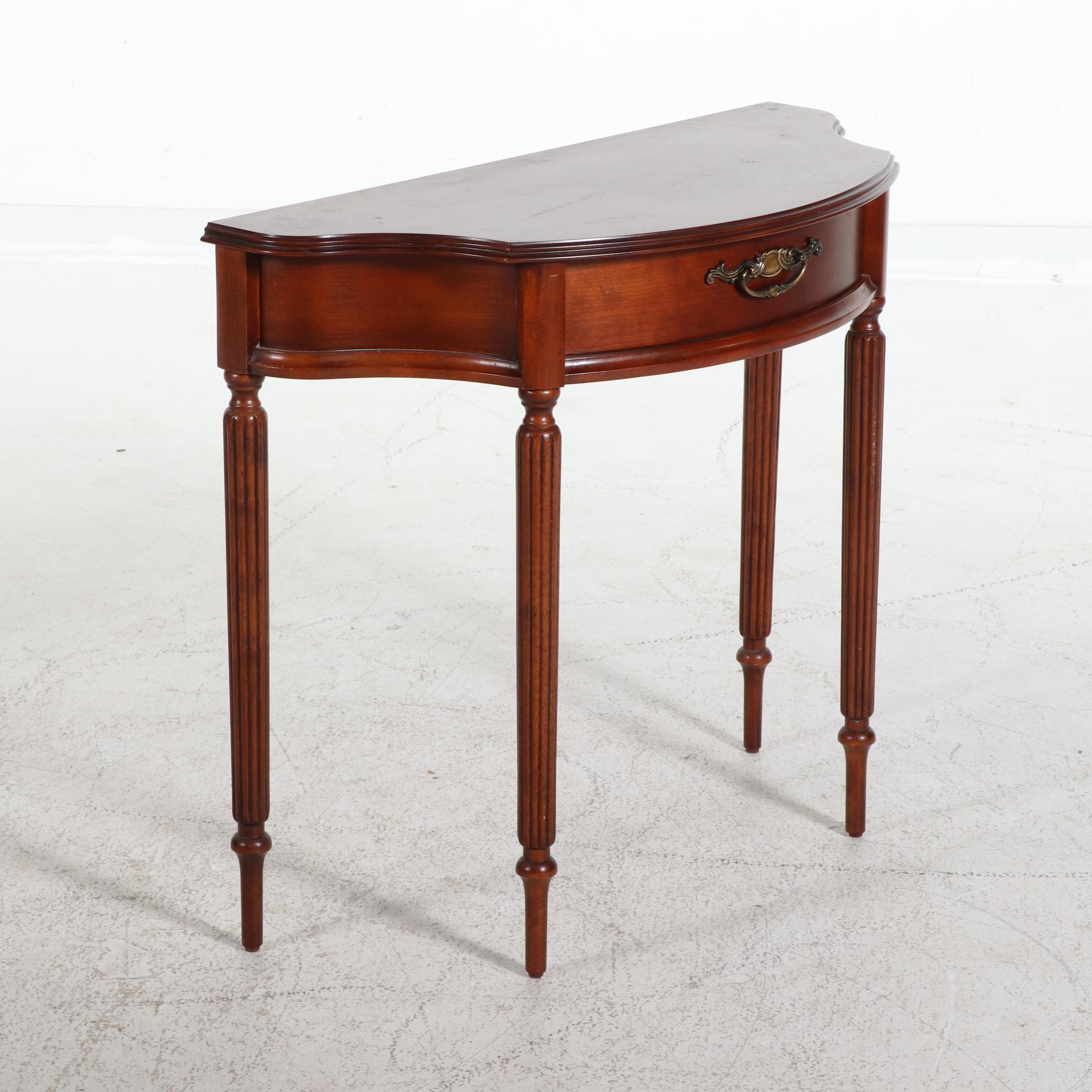 Bombay Company Sheraton Style Demilune Hall Tables