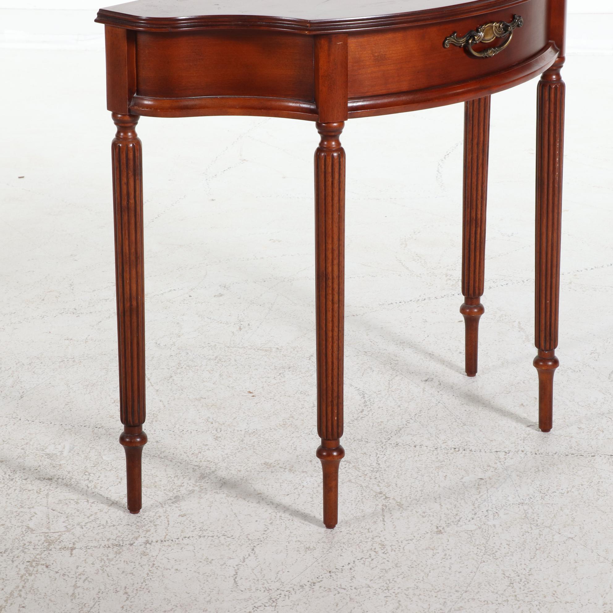 Bombay Company Sheraton Style Demilune Hall Tables
