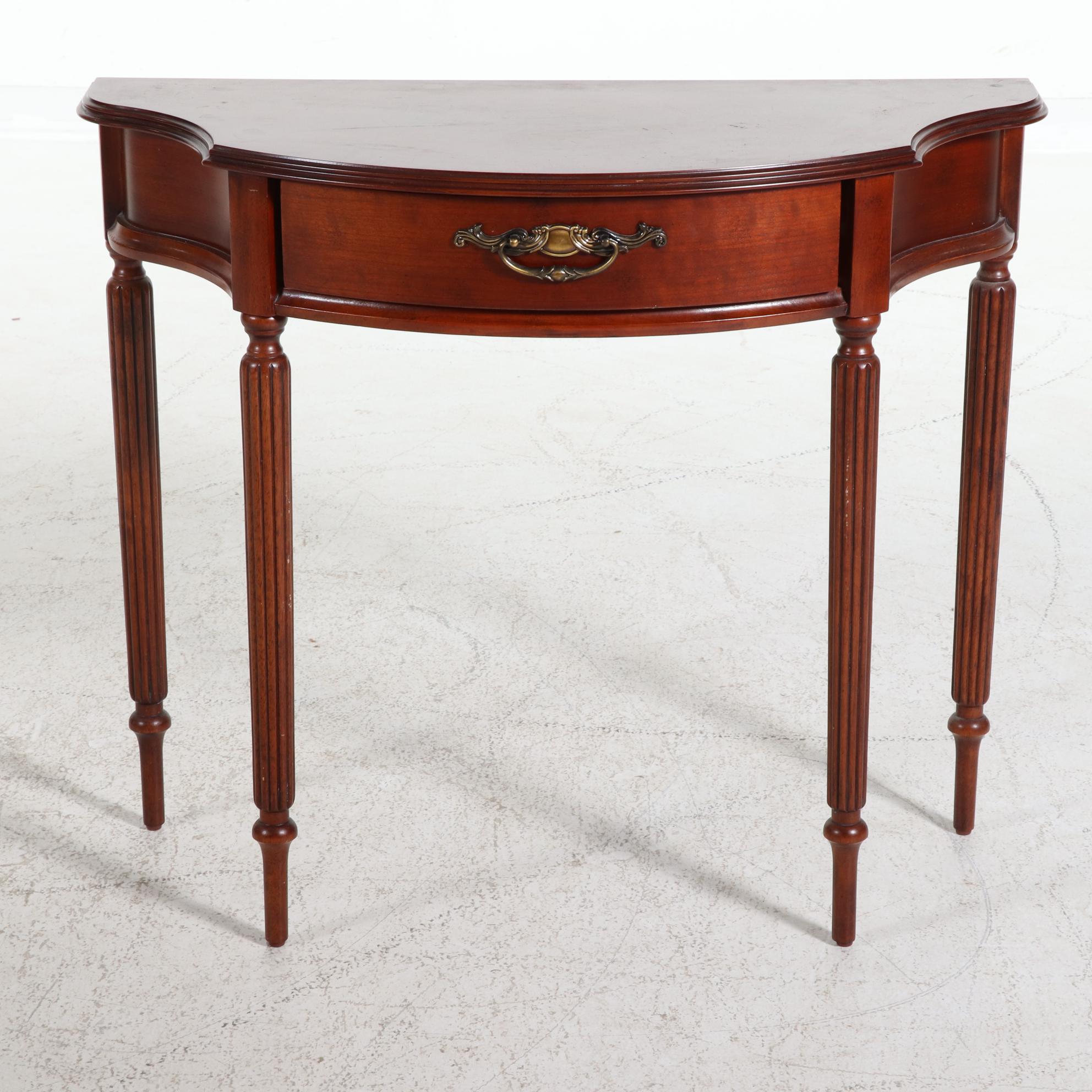 Bombay Company Sheraton Style Demilune Hall Tables