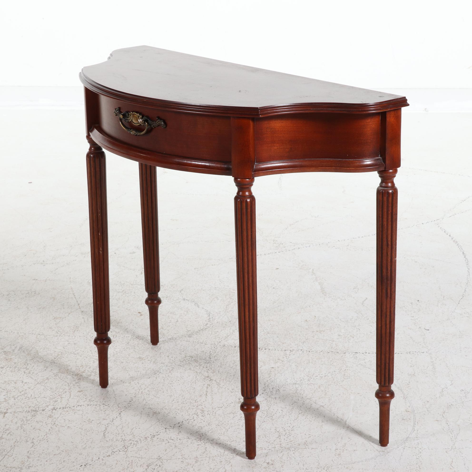 Bombay Company Sheraton Style Demilune Hall Tables